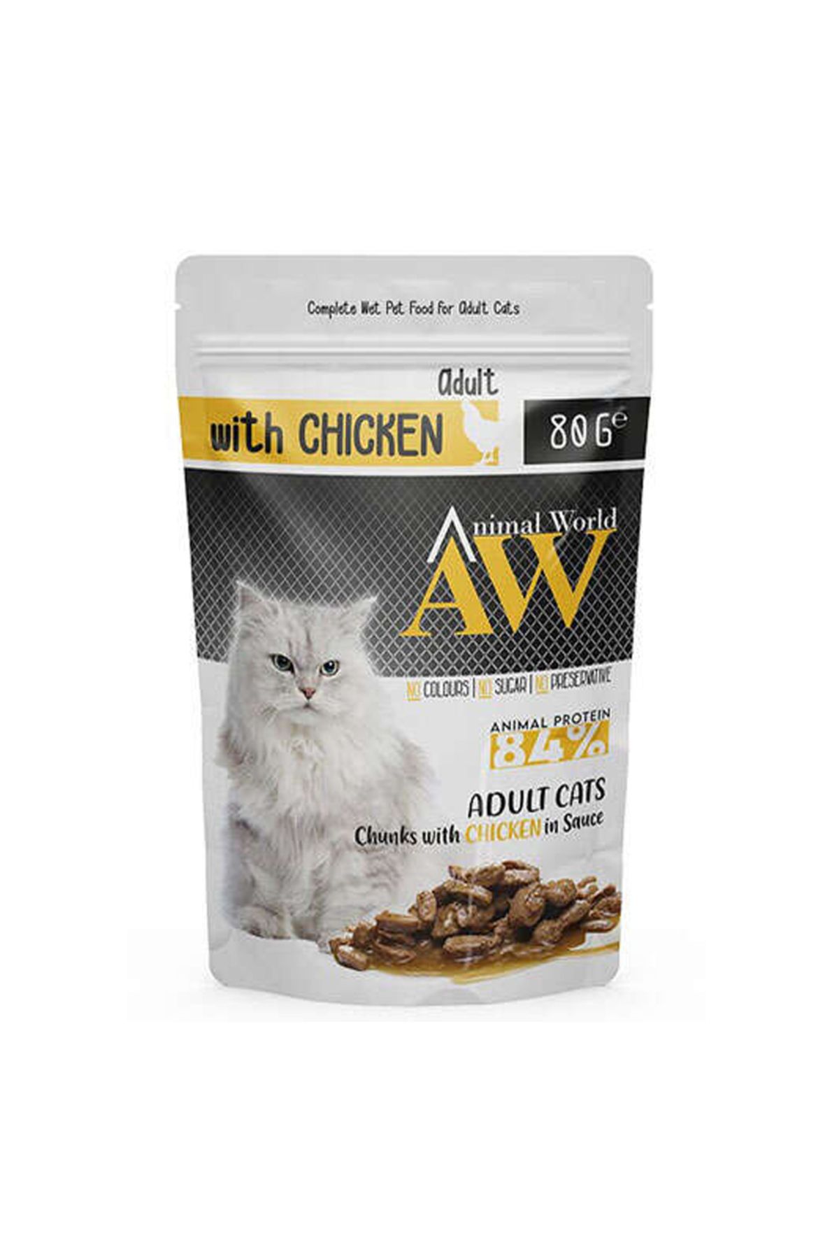 Animal World Tavuklu Kedi Yaş Mama 80 Gr