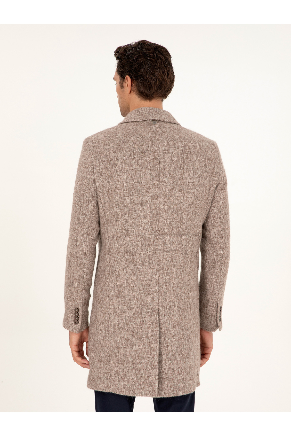Cacharel Açık Kahverengi Slim Fit Yün Karışımlı Palto 50293729-VR002 görsel 5