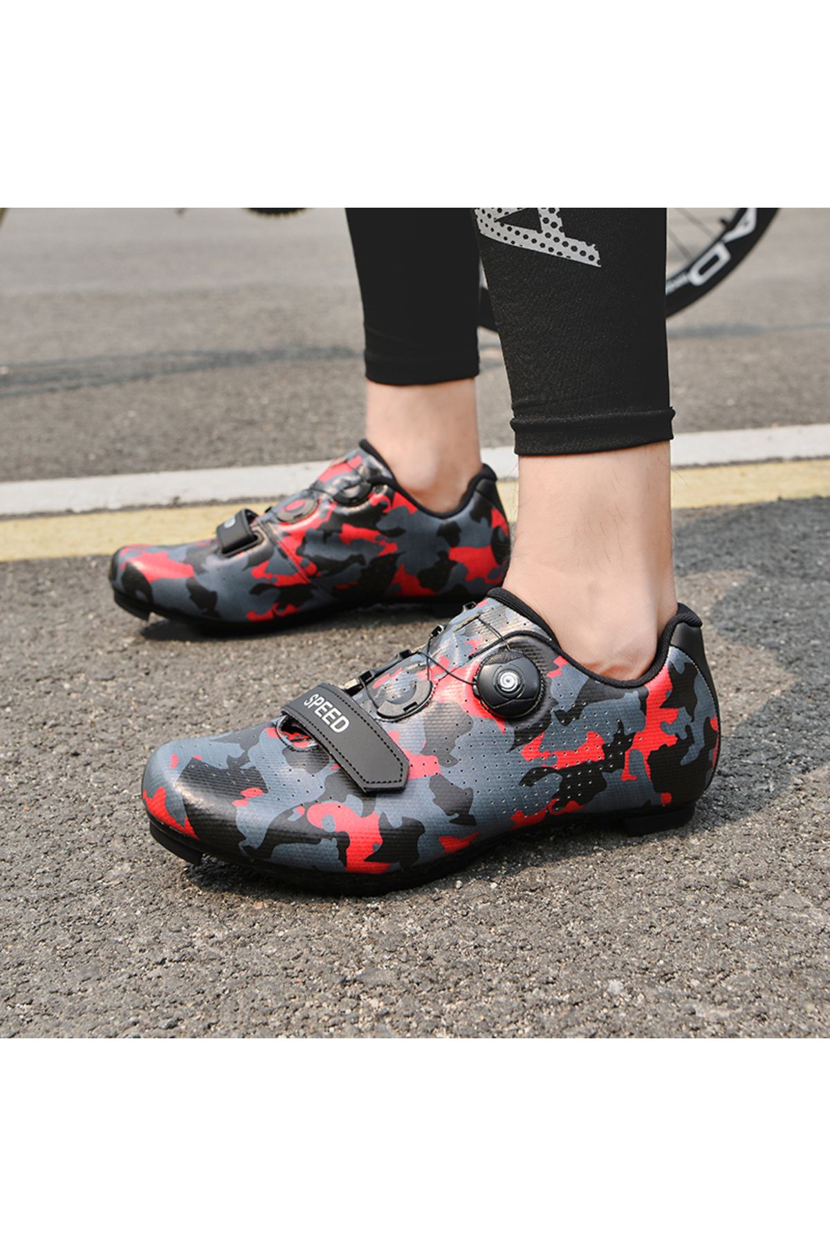 Choice-Men Cycling Shoes Outdoor Rubber Flat-Bottomed Lockless Bicycle Sports Shoes Women Road Racing Sh... 6