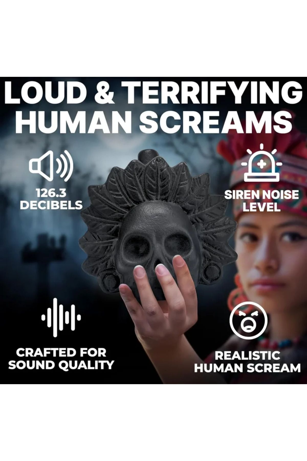 Choice-Real Screaming Aztec Death Whistle Scary Aztai Creepy Death Whistle Realistic Human Screaming Azt... 3