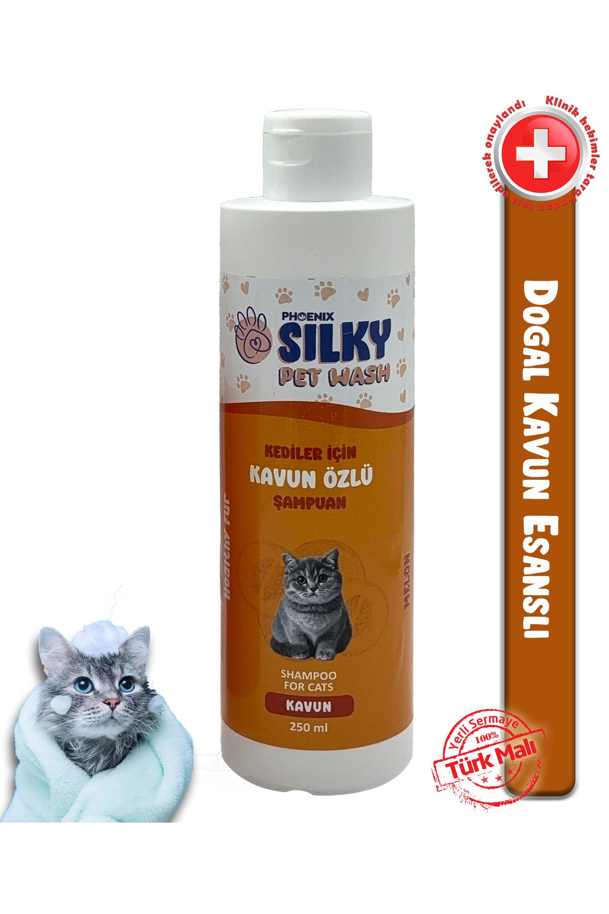 Silky PetWash - Kedilere özel Doğal Kavun Özlü Şampuan - 250ml