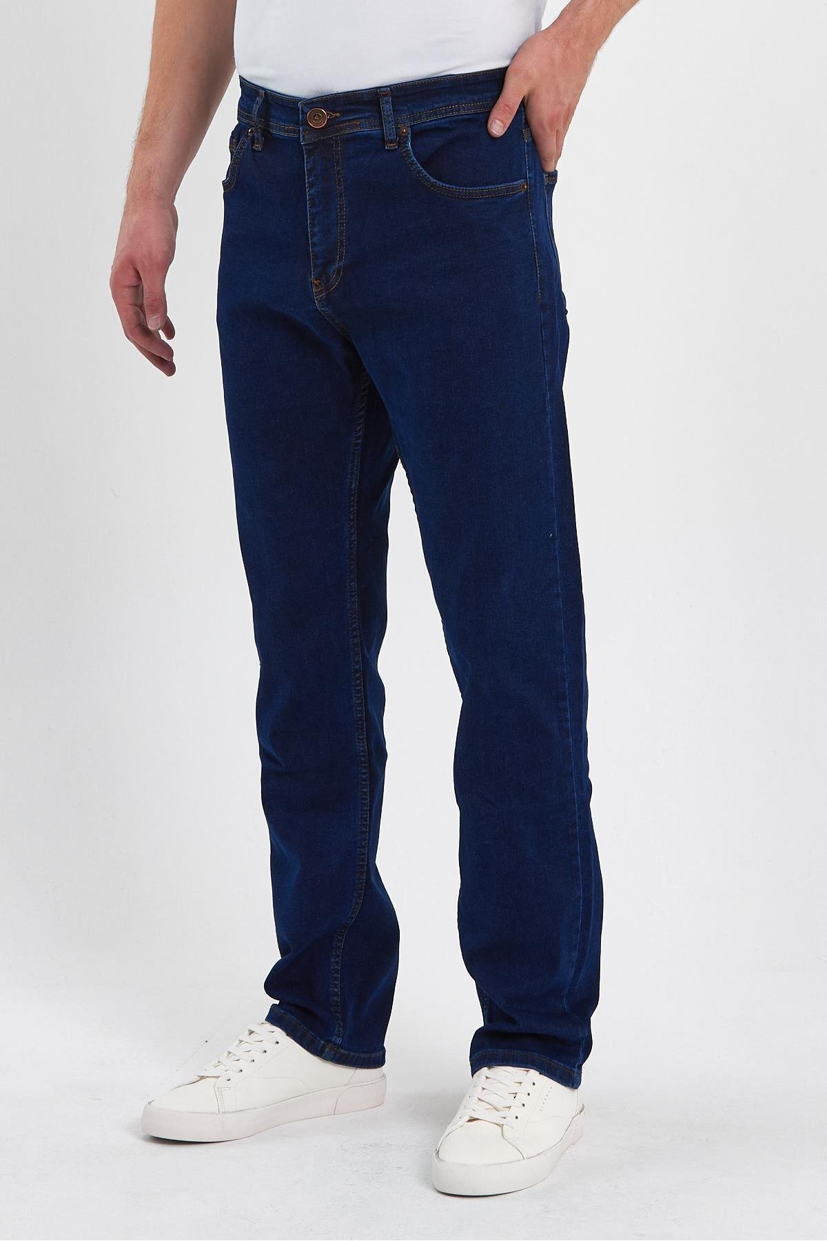 Genel Markalar  ERKEK FERMUARLI KLASİK DÜZ JEANS - Görsel 2