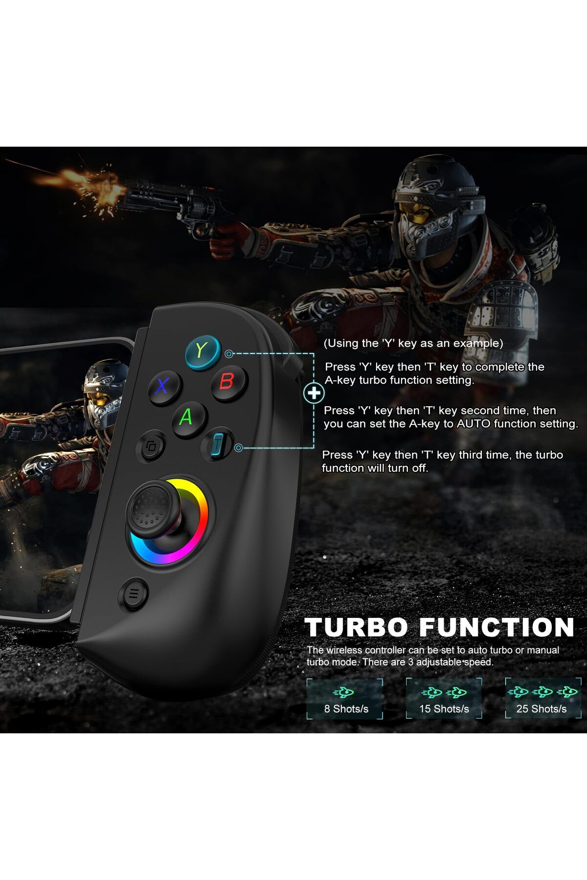 Choice-BSP-D8 Telescopic Mobile Gaming Controller For Android IOS PS3 PS4 Switch Mobile Phone Gamepad Bl... 4