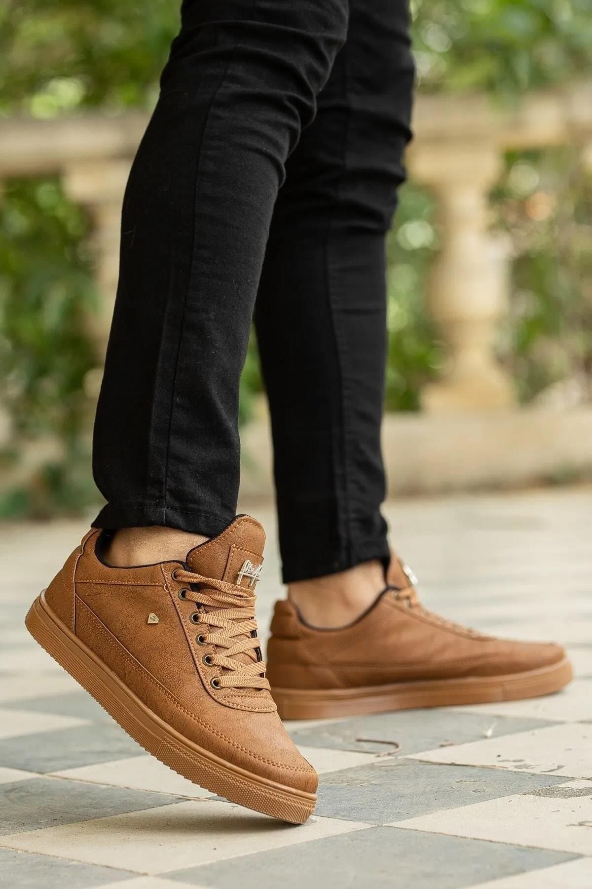 Preux Deri Günlük Ortopedik Rahat Kaliteli Bağcıklı Casual Astarlı Şık Erkek Sneaker Spor Ayakkabı