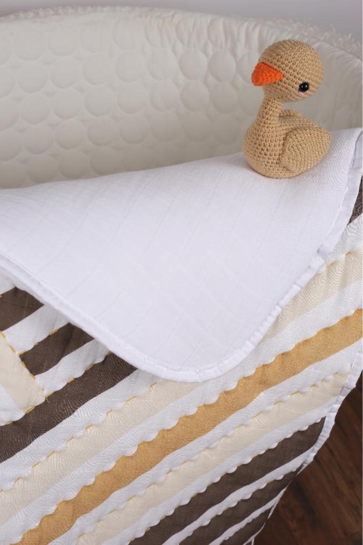 LUCKKA %100 Pamuk Bebek Müslin Yorgan - Oyun Matı El Işlemeli 70x100 Cm - Ztd100 fotoğrafı 3 (önizleme)