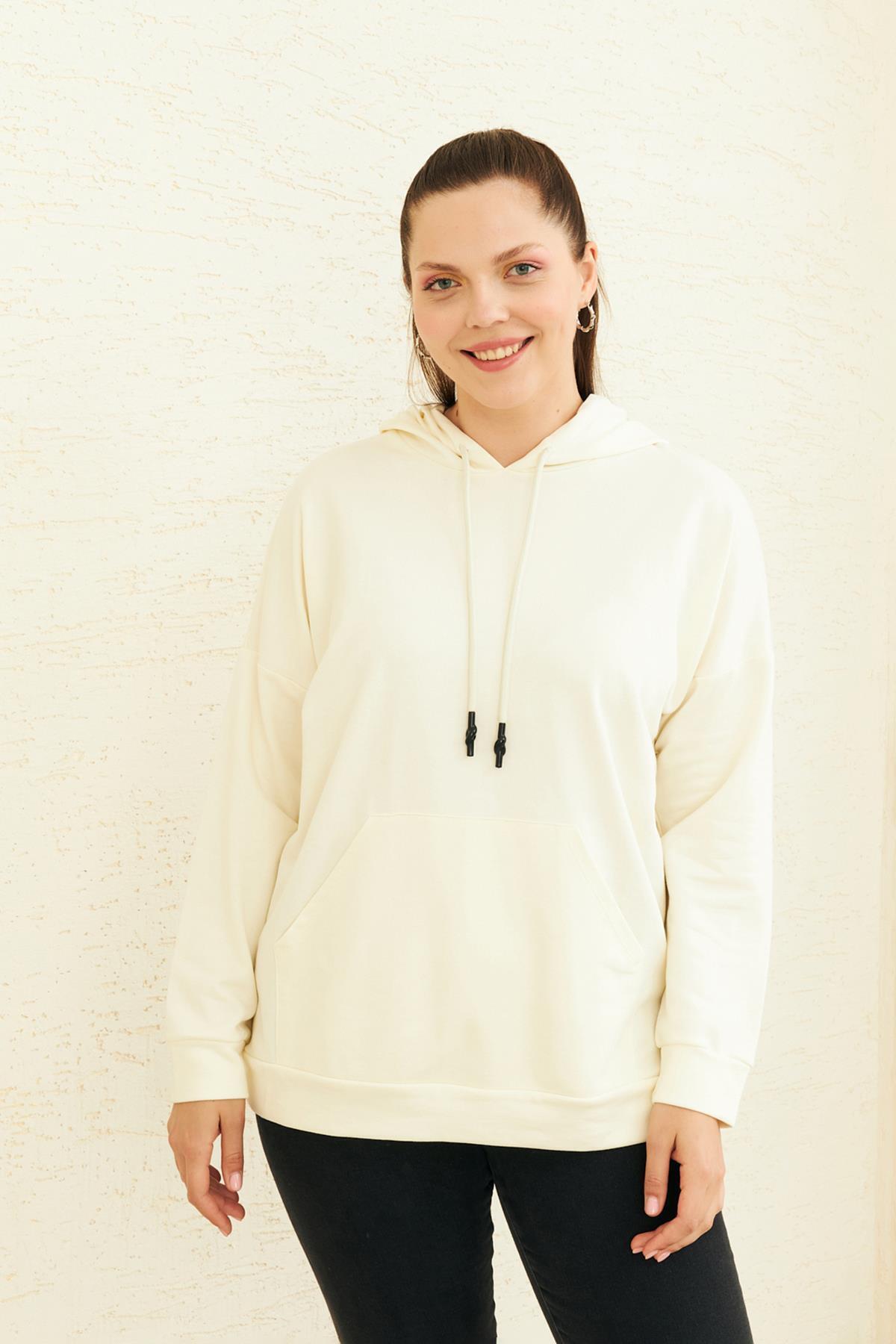 Curly  Kemik Kapüşonlu Sweatshırt - Görsel 5