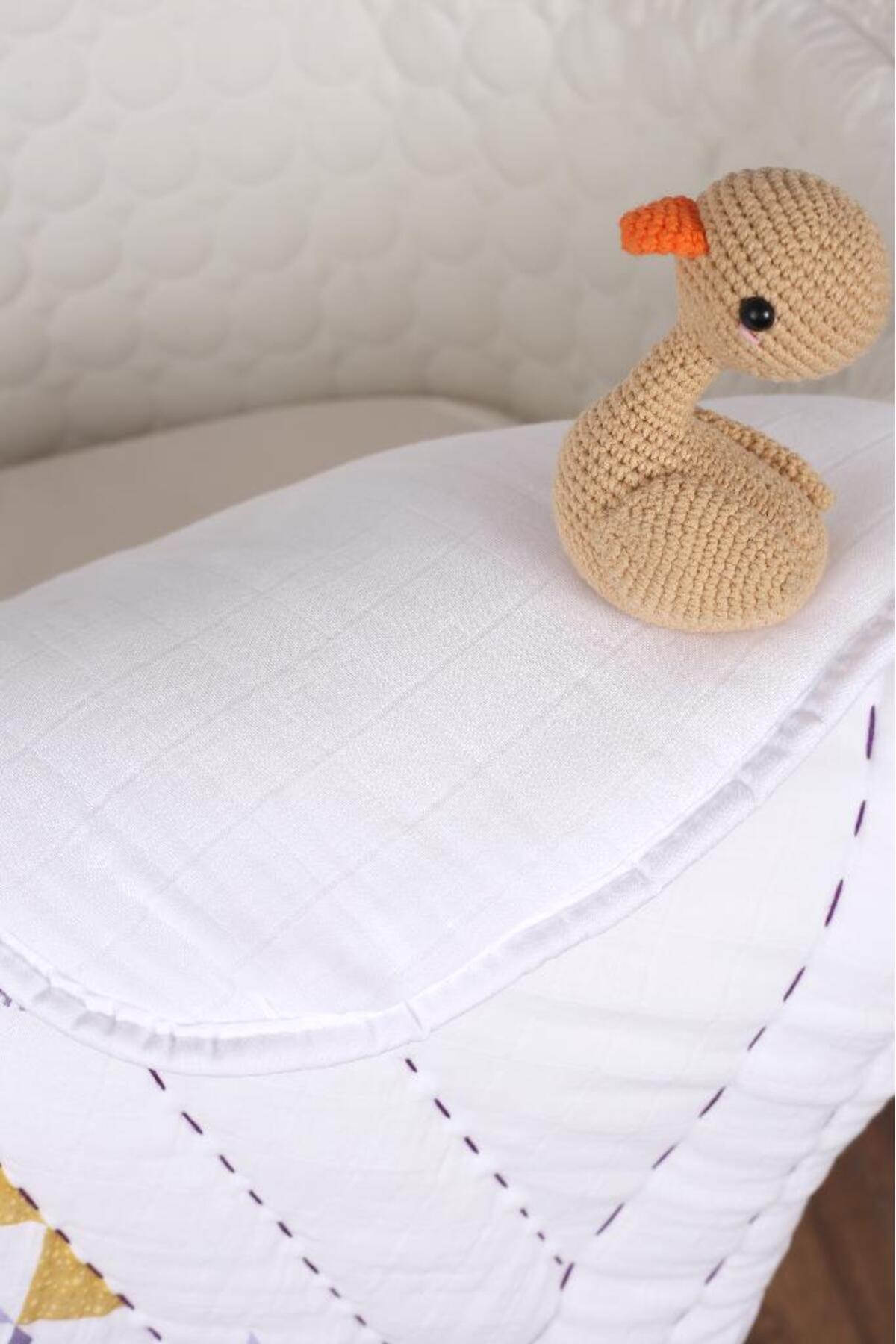 LUCKKA %100 Pamuk Bebek Müslin Yorgan - Oyun Matı El Işlemeli 70x100 Cm - Ztd100 fotoğrafı 3 (önizleme)
