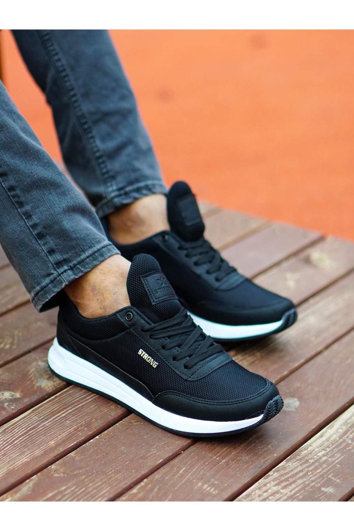 Preux Şık Tasarım Bağcıklı File Hafif Günlük Yürüyüş Rahat Taban Casual Sneaker Spor Ayakkabı