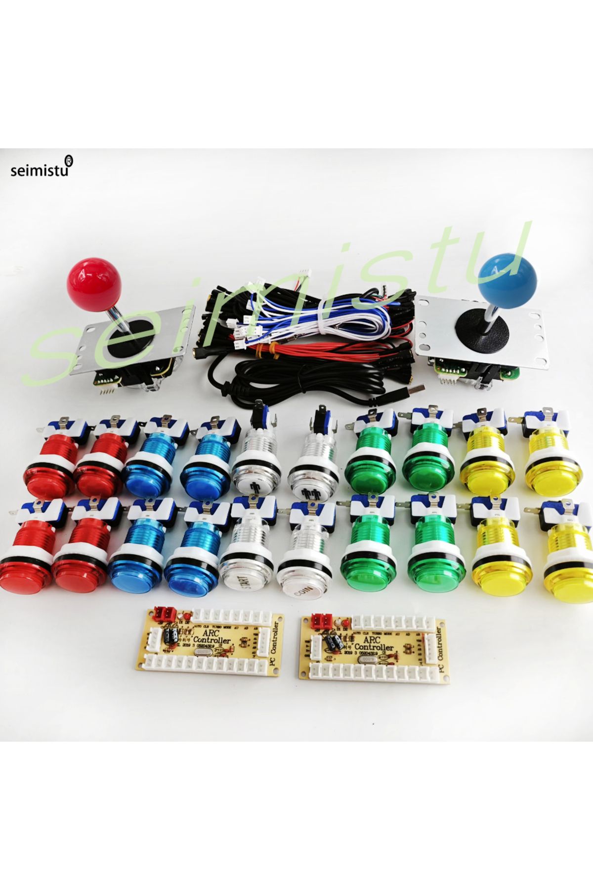 Choice-Diy Diy Pc Raspberry Pi Arcade Joystick Game Kit With Led Push Button American Style Joystick Usb E 1