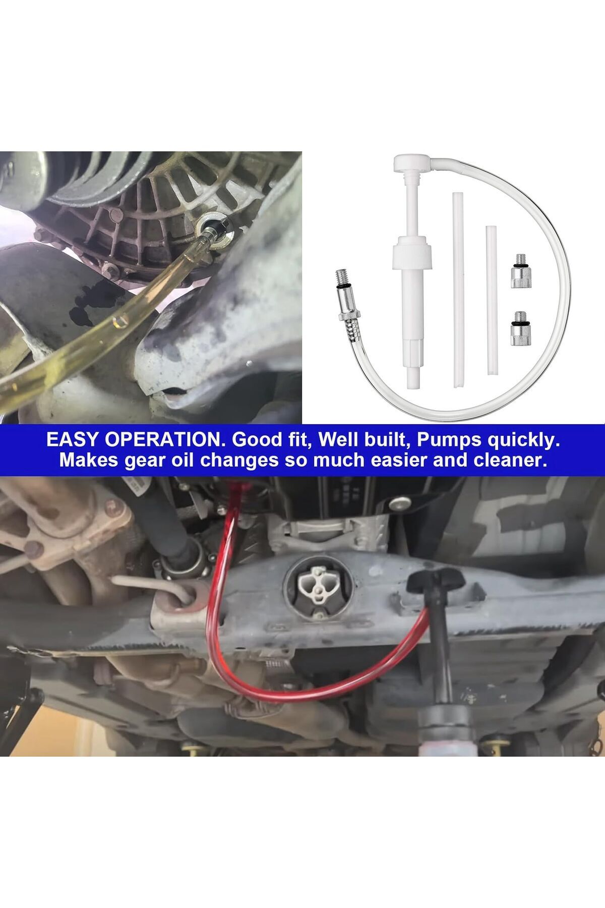 Choice-Lower Unit Gear Oil Pump for Standard Quart Bottles Includes 3/8 Inch Swivel 8mm 10mm Adapters Fi... 3