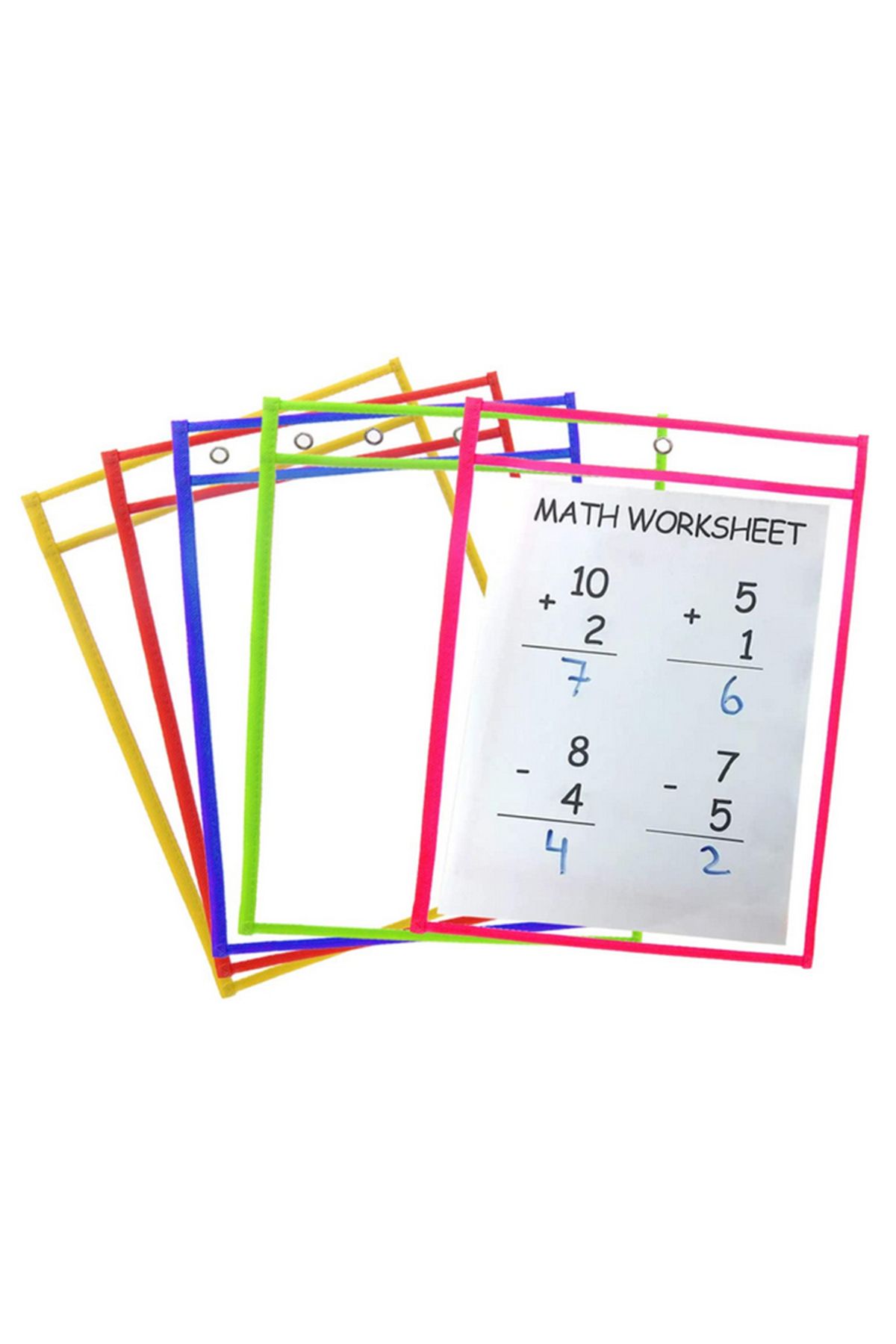 Choice-10x Transparent Reusable Dry Erase Pocket Write Wipe File Storage Bag Stationery 3