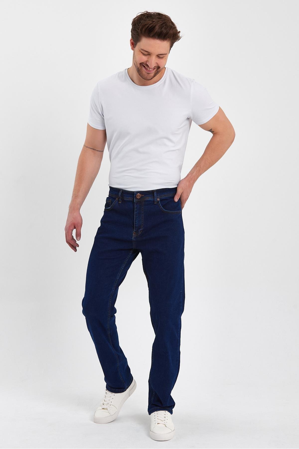 Genel Markalar  ERKEK FERMUARLI KLASİK DÜZ JEANS - Görsel 5