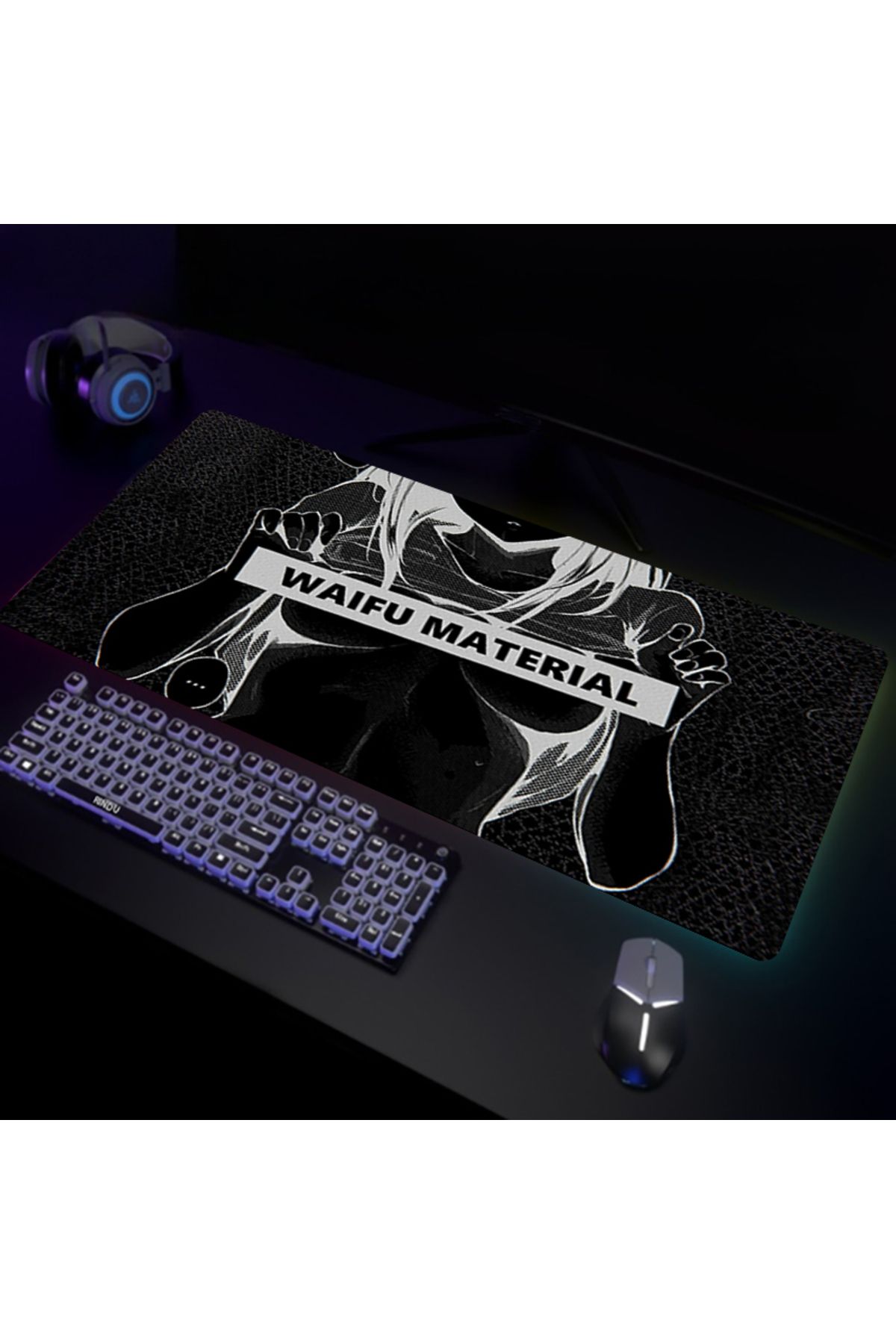 CSMY-Mousepad Ahegao Hentai Rubber Mouse Pad Large Keyboard Mat Locking Edge Deskmat Extended Non-slip... 3