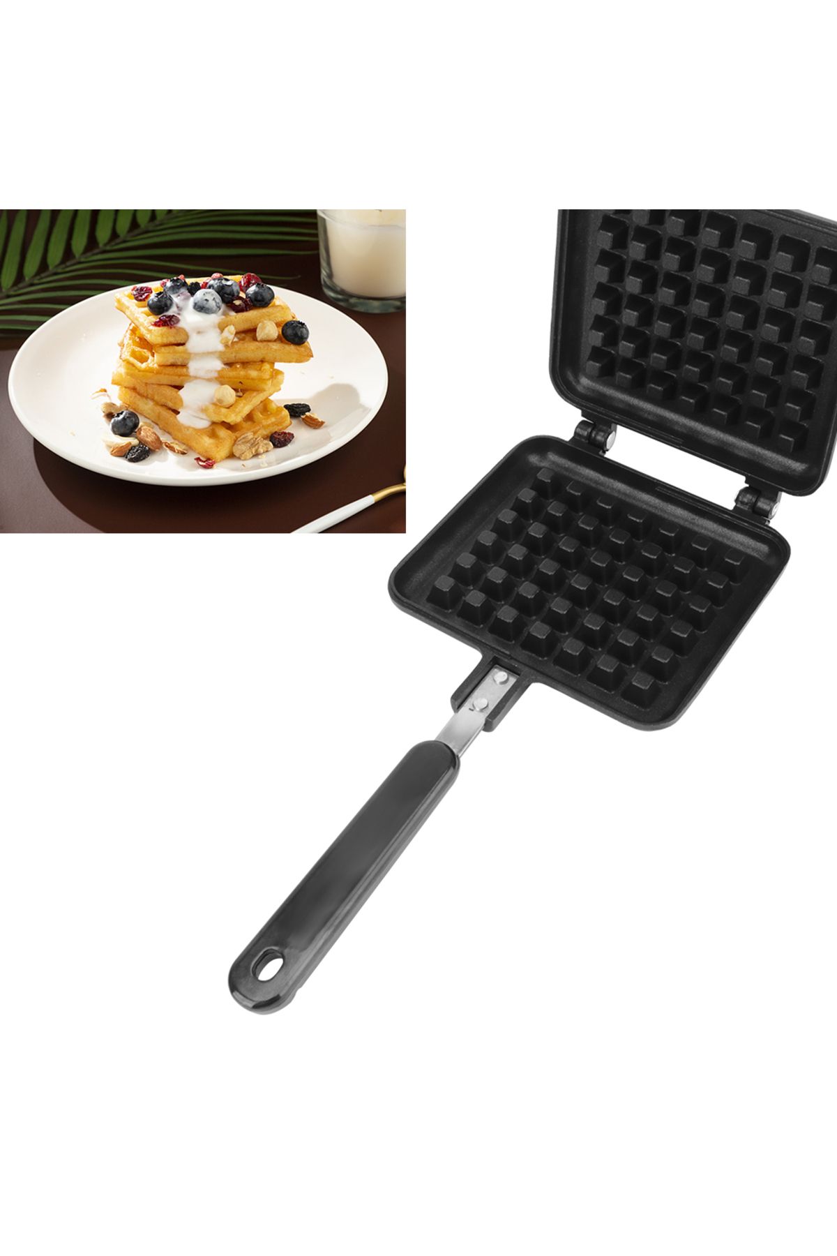 NICEYARD-Waffles Pot Iron Baking Pan Kitchen Cooking Tool Waffle Maker Machine Bubble Egg Cake Oven Breakf... 6