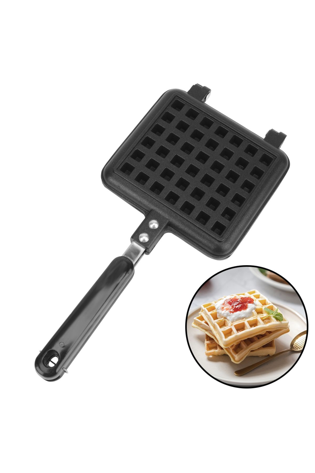 NICEYARD-Waffles Pot Iron Baking Pan Kitchen Cooking Tool Waffle Maker Machine Bubble Egg Cake Oven Breakf... 3