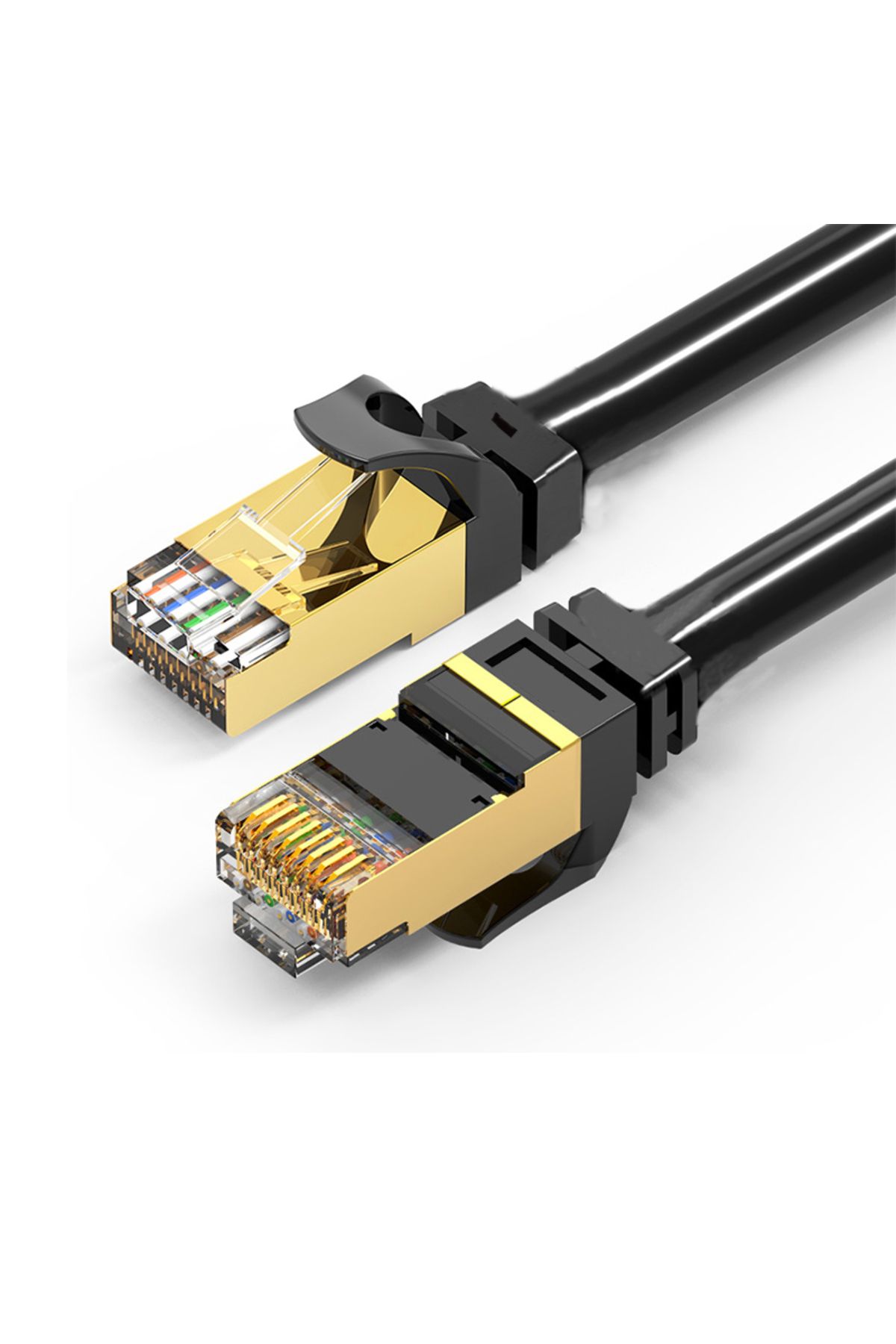 DUTRIEUX-كابل دائري Cat7 بطول 0.5 متر، كابل إيثرنت CAT7، كابل شبكة LAN RJ45 بسرعة 10 جيجابت، سلك توصيل إيثرنت للشبكات 1