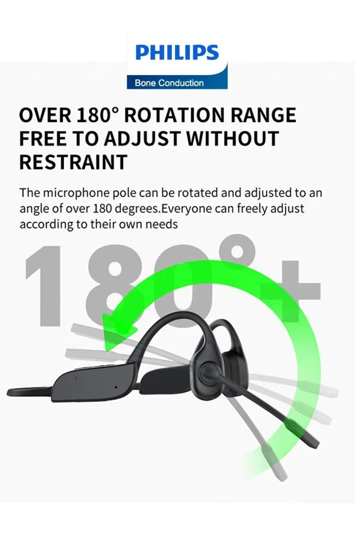 Philips-New Philips TAN5609 Bone Conduction Headphone Wireless Bluetooth 5.2 Earphone Call Noise Reductio... 5