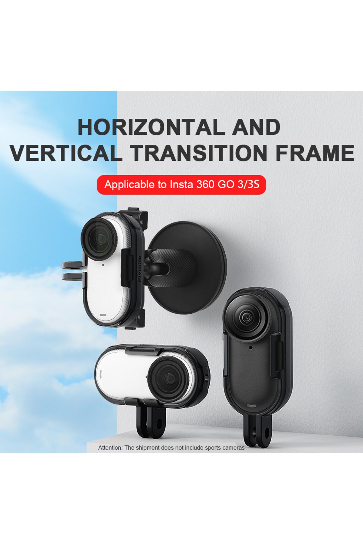 APWIKOGER-For Insta360 GO3 GO3S Accessories Frame Shell Extend Case + 1/4 Tripod Adapter Mount + Long Screw... 4