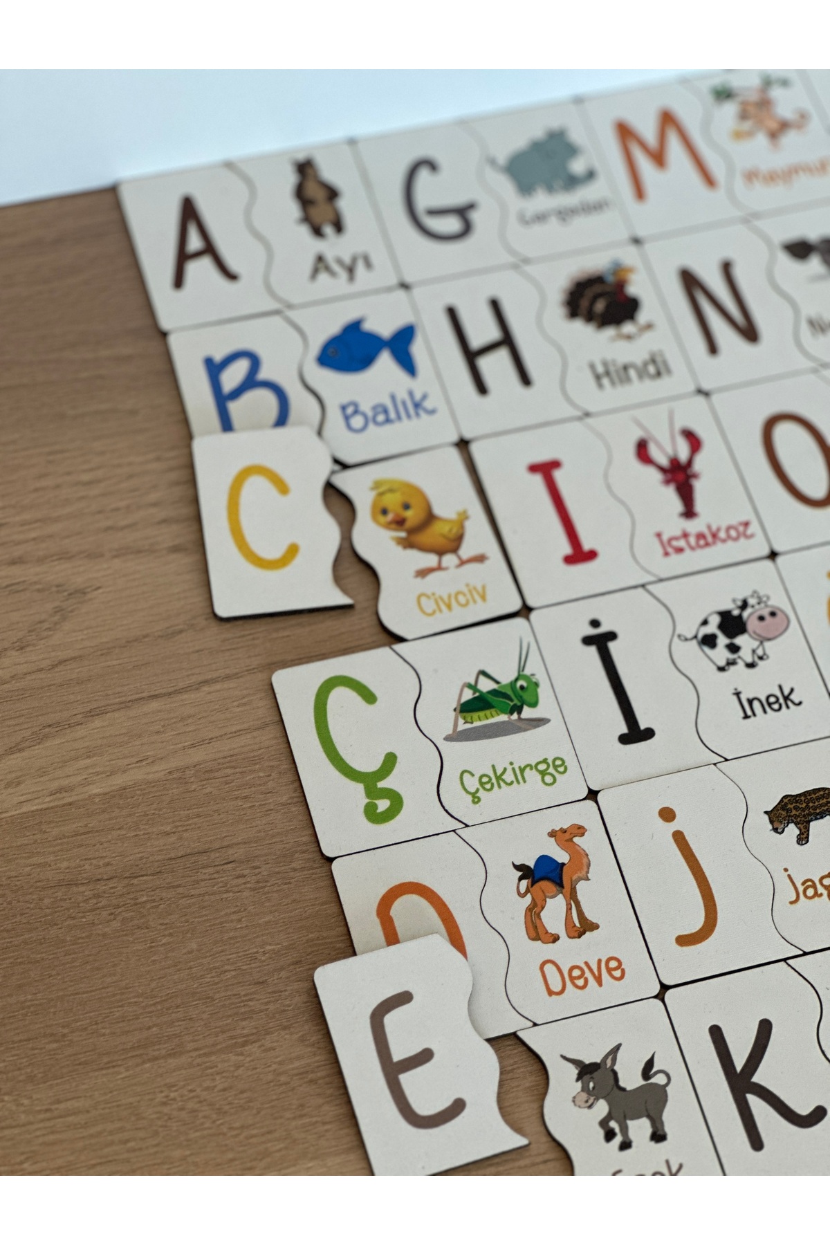 Bellacasa Puzzle Harf hayvan Eşleme Kartı, Eğitici Oyuncak, Montessori Eğitim Oyuncak, Motor Zeka Oyuncak fotoğrafı 4 (önizleme)