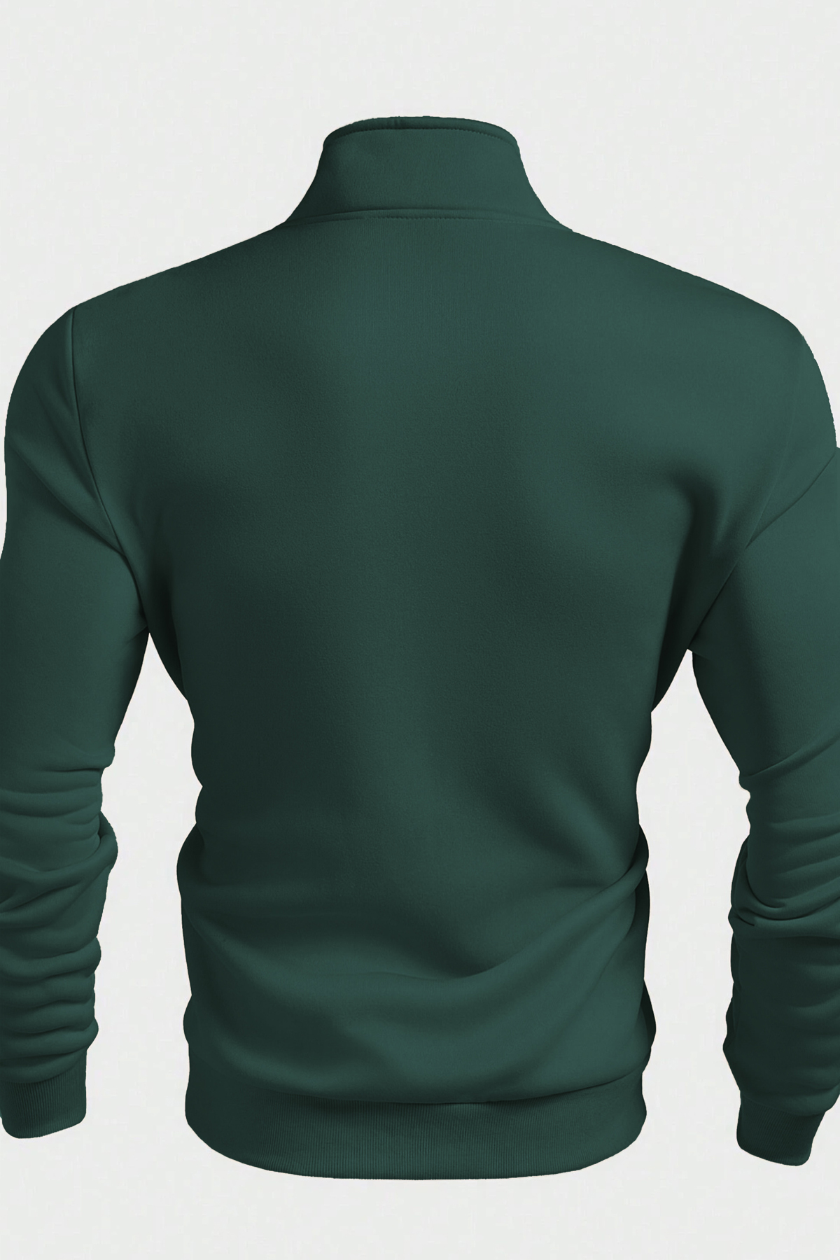 Ghassy Co. Erkek Dik Yaka Silver Yarım Fermuarlı Sweatshirt görsel 2