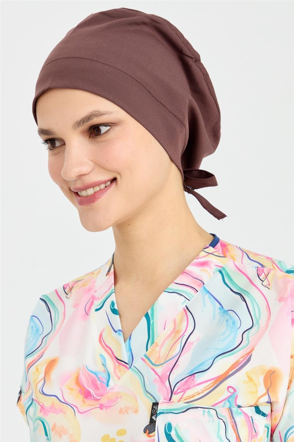 Lycra Doctor Nurse Surgical Bonnet Chef Bonnet Business Bandana, Chocolate Coffee