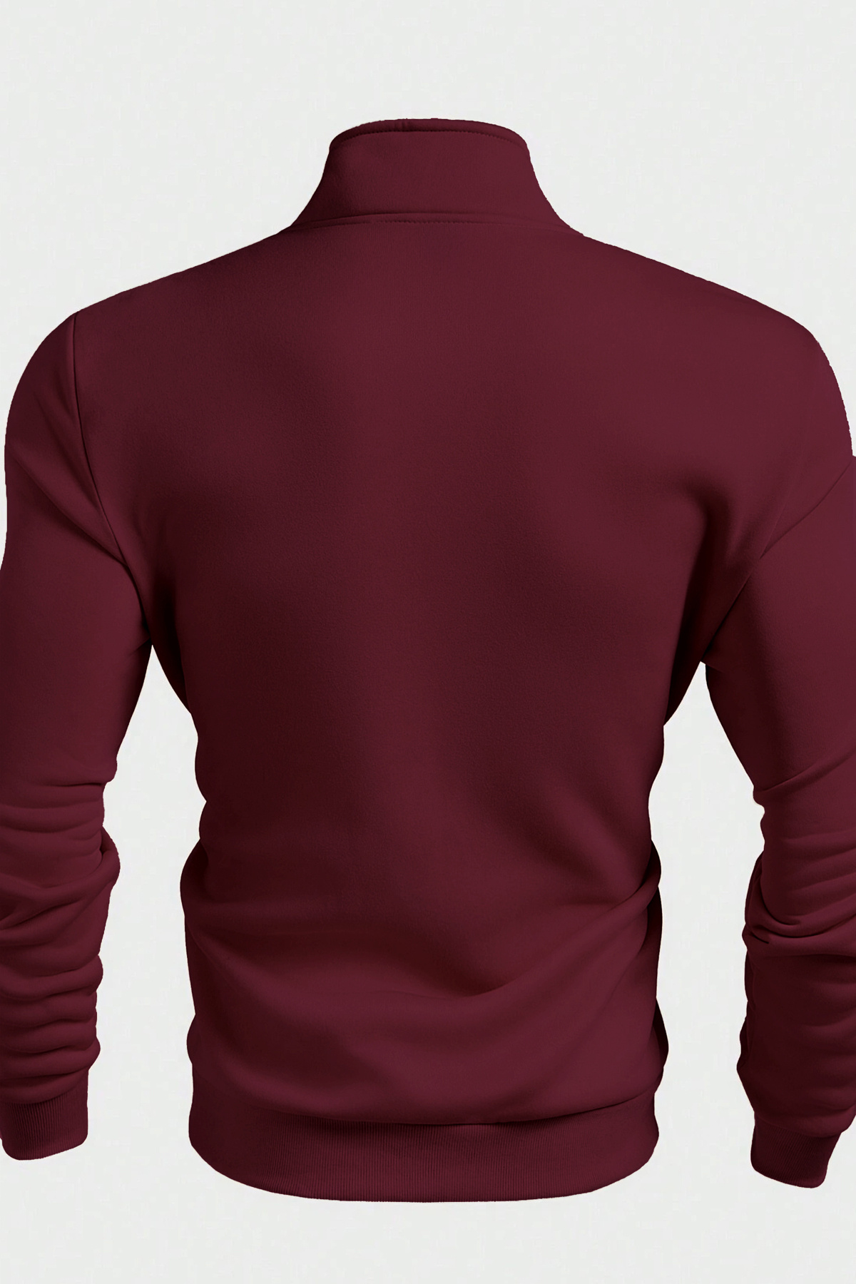 Ghassy Co. Erkek Dik Yaka Silver Yarım Fermuarlı Sweatshirt görsel 2