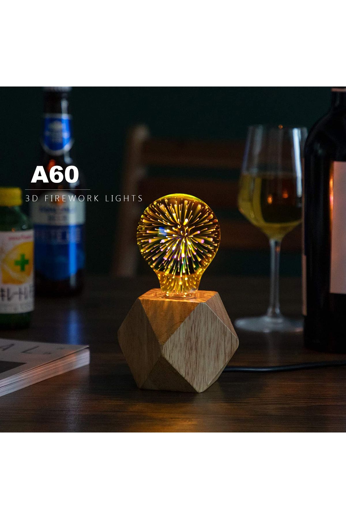 Lcamaw-Table Lamp 3D Fireworks Light E27 st64 g125 g95 LED Bedroom Decoration Desk lamps kids lampe de c... 6