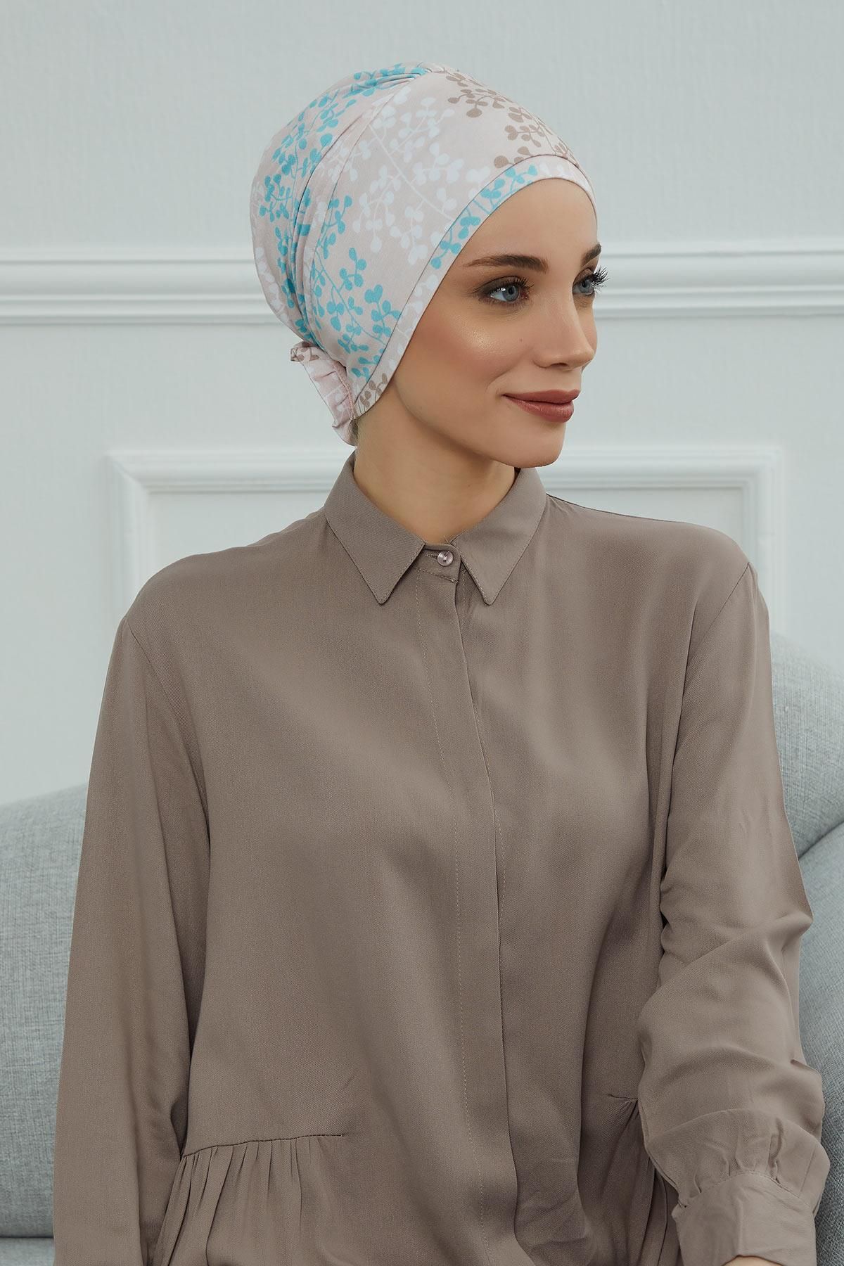 Aisha's Design-Patterned Combed Cotton Bonnet - B-53Yd Model 3