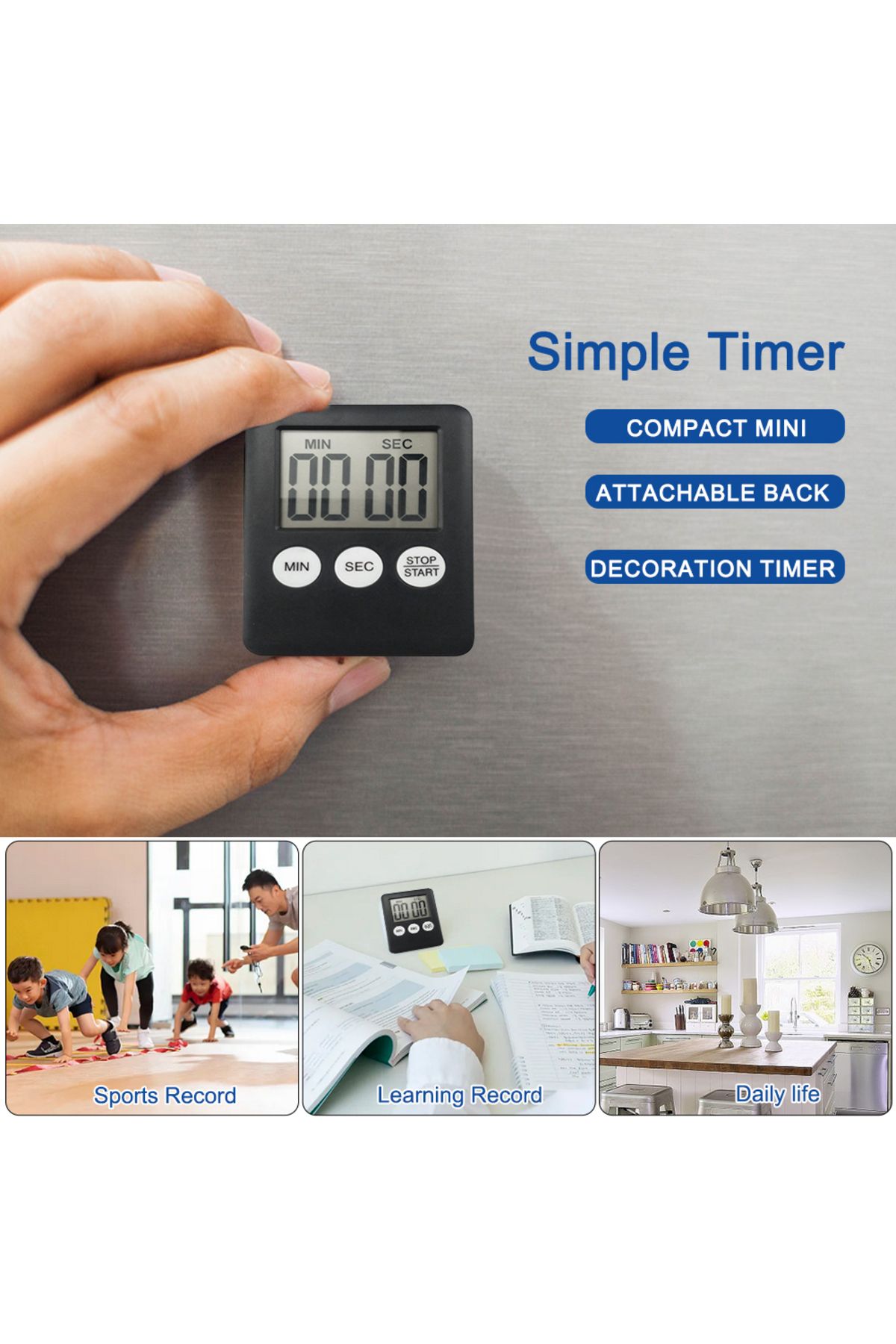 Choice-Digital Electronic Kitchen Timer Multi-Function Electronic Timer Stopwatch LCD Display for Sports... 5