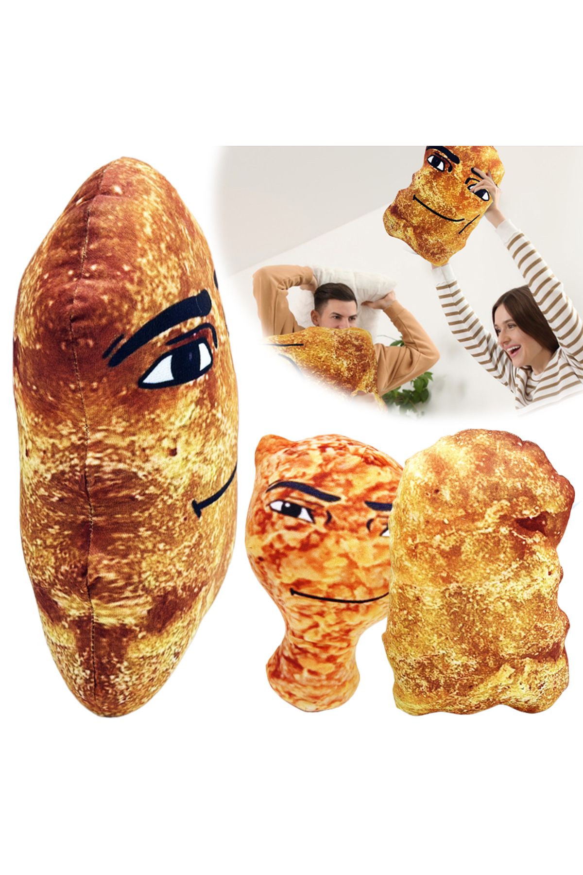 Choice-Chicken Nugget Meme Plush Toy Funny Big Chicken Block Plush Pillow Cute Chicken Nuggets Stuffed D... 3