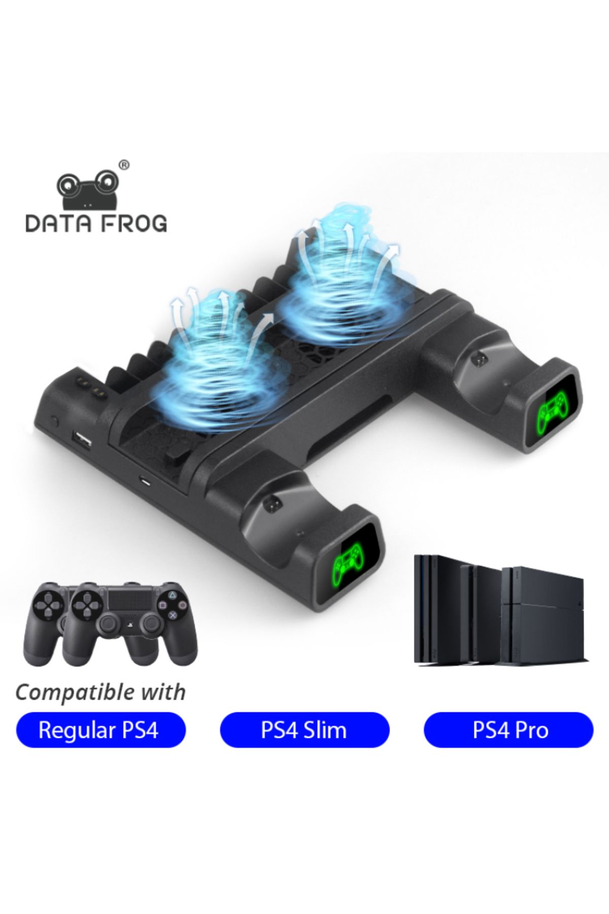 Choice-DATA FROG Vertical Cooling Fan Stand For PS4 PS4 Slim PS4 PRO Console Dual Controller LED Charger... 1