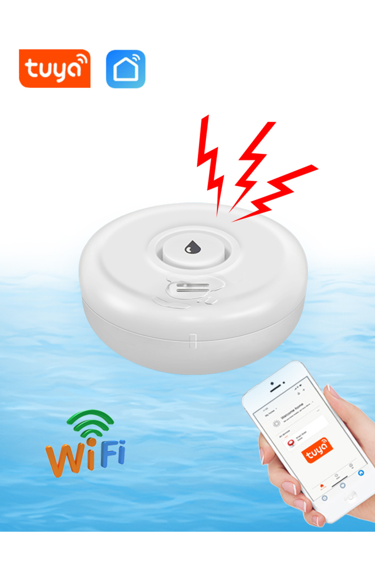 Choice-Tuya WiFi Flood Sensor Smart Life App Water Leak Sensor Detection Loudly Sound Alarm Linkage Aler... 7