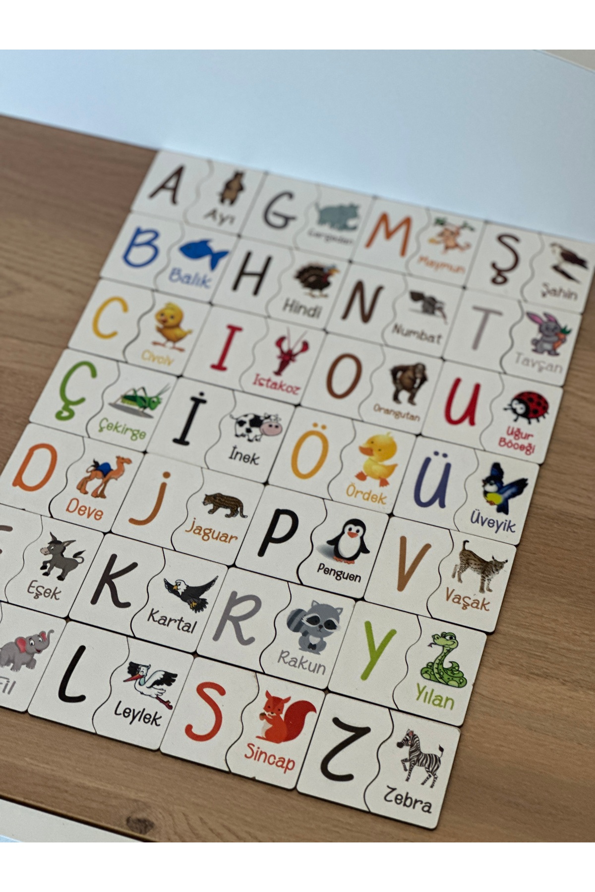 Bellacasa Puzzle Harf hayvan Eşleme Kartı, Eğitici Oyuncak, Montessori Eğitim Oyuncak, Motor Zeka Oyuncak fotoğrafı 3 (önizleme)