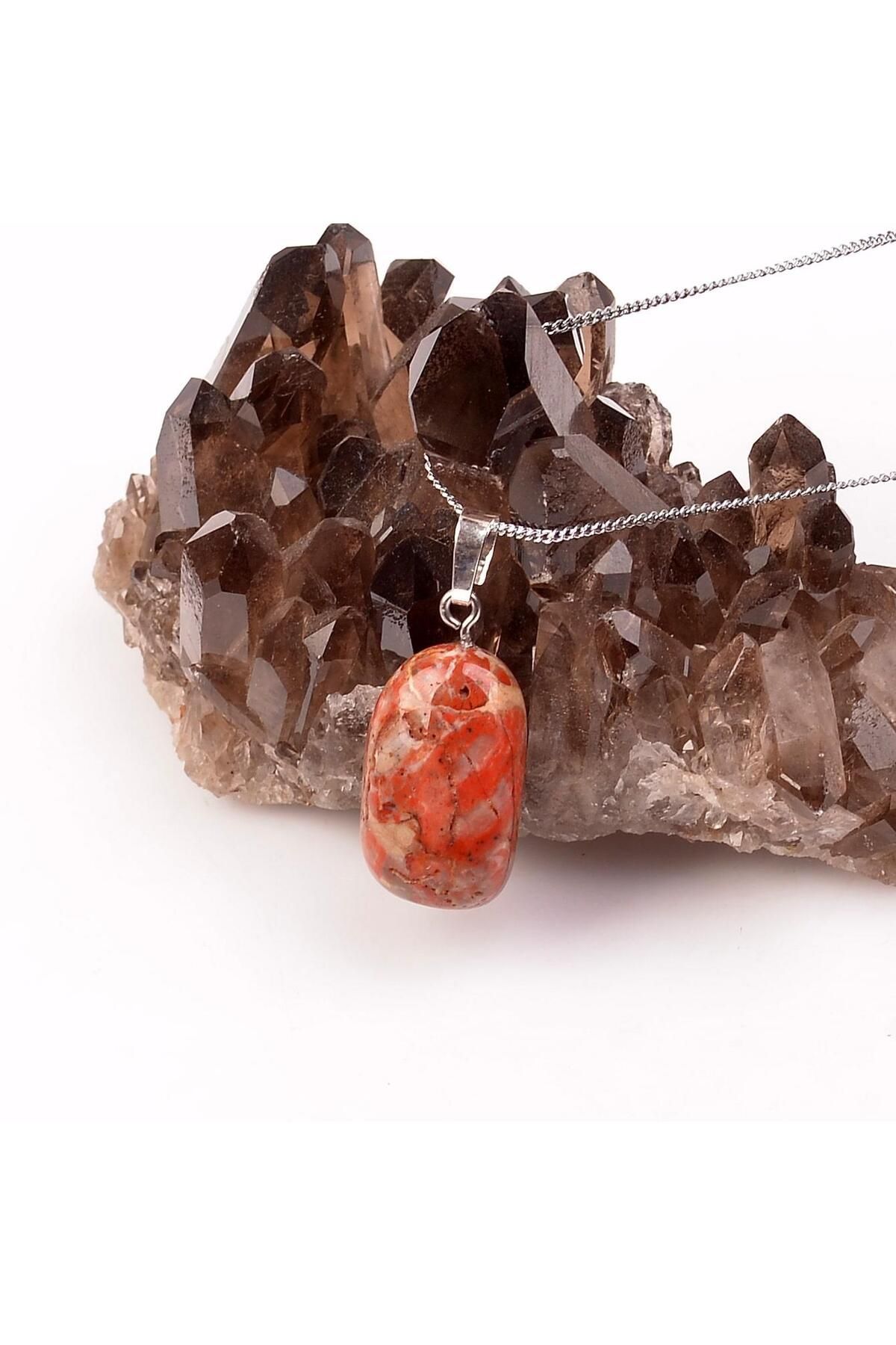 Taş Sandığı-Jasper Red Stone Necklace 3