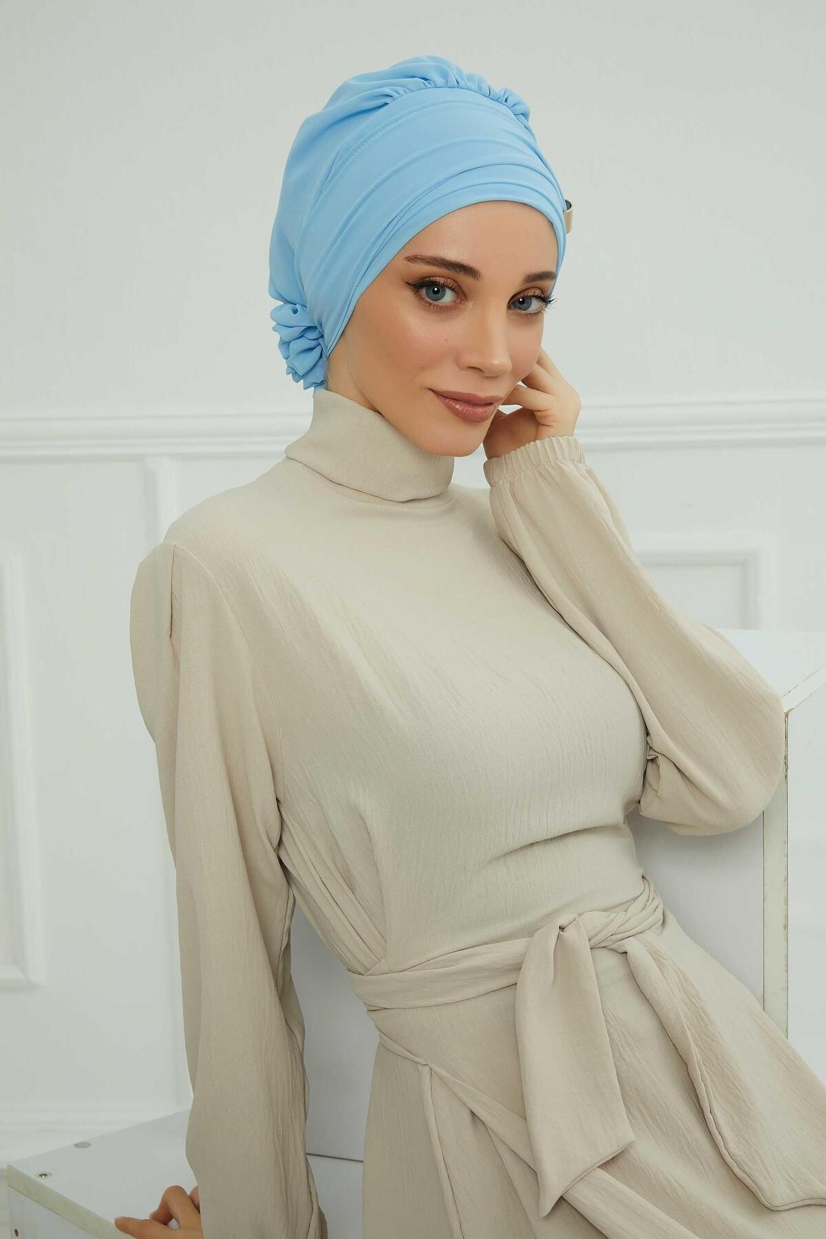 Aisha's Design-Ready Chiffon Turban - With Accessories, ht-95s, ht-95s 5