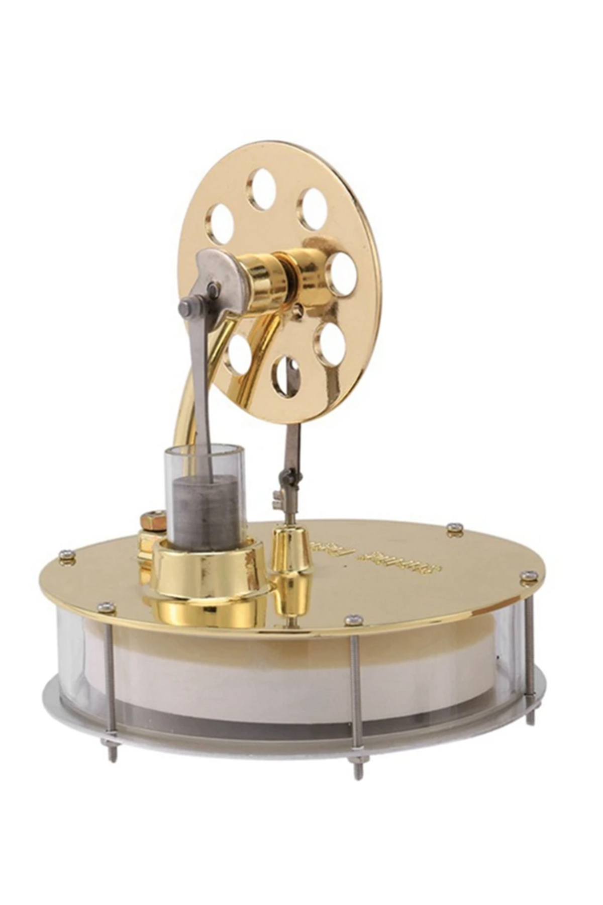 مدل موتور استرلینگ طلایی با توان بخار برای آزمایش‌های فیزیکی و اسباب‌بازی‌ها