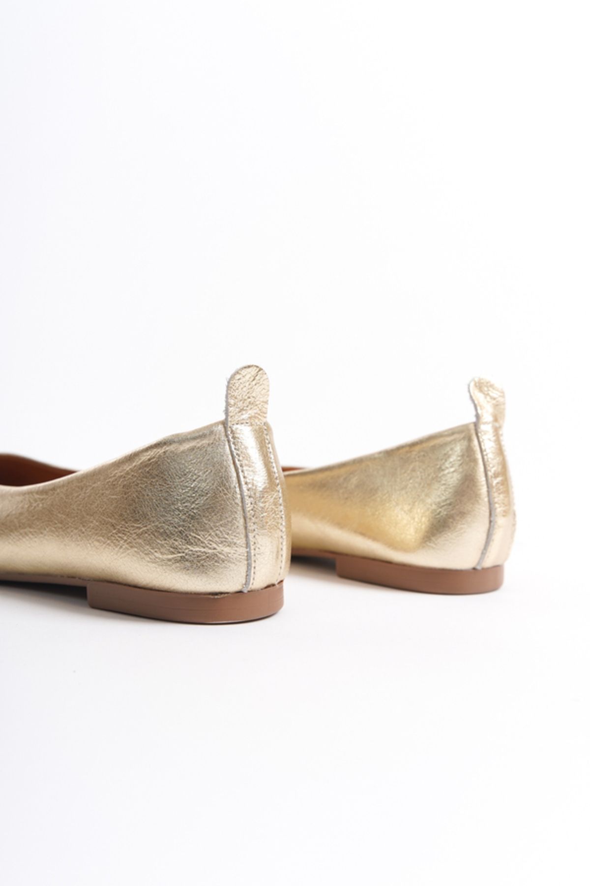 Mubiano Collection-Gold Women's Leather Ballerinas - Mcmng2480-dr 6