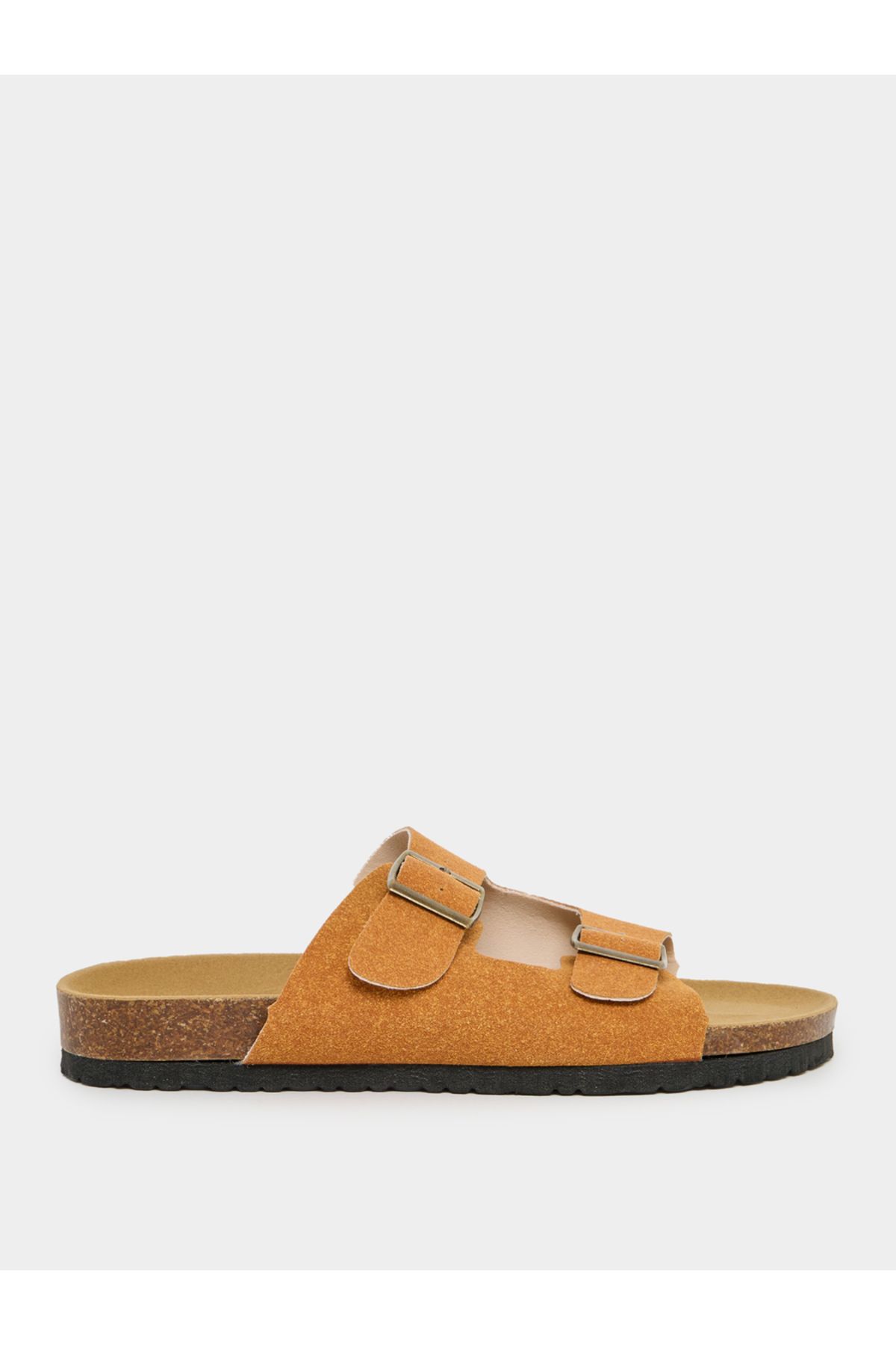 Styli-Suede Look Soft Footbed Sandals 1