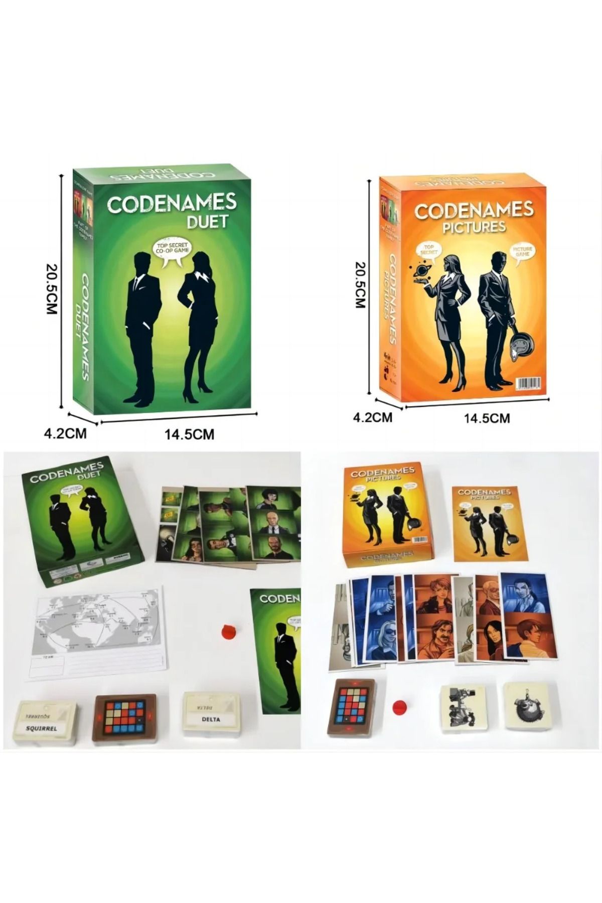 Choice-The Ultimate Party Game: CODENAMES DUET and PICTURES Card Games Combo 2