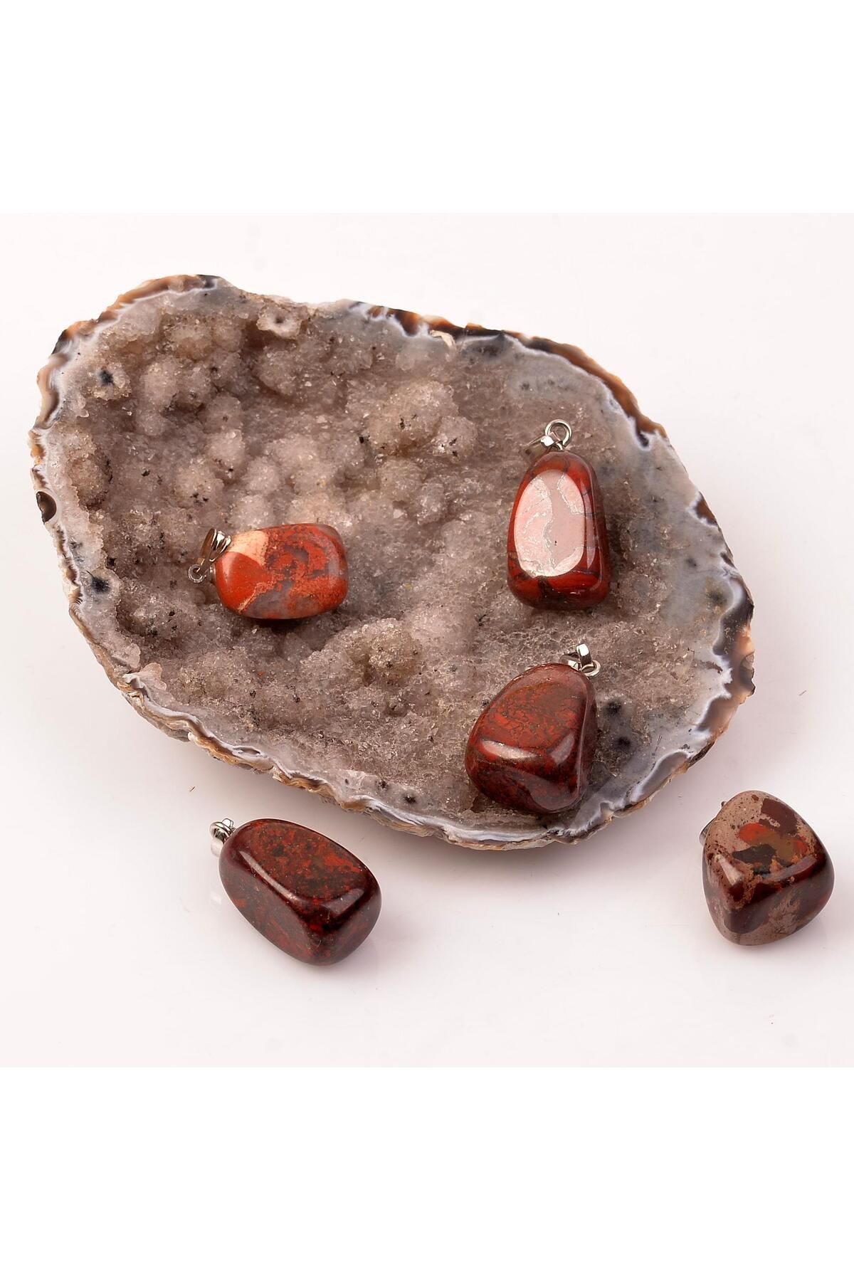 Taş Sandığı-Jasper Red Stone Necklace 2