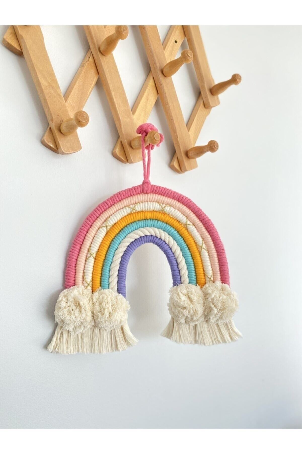 Genel Markalar Makrome Gökkuşağı,duvar Süsü,kapı Süsü,bebek Odası Süsü,gökkuşağı Kapı Süsü,gökkuşağı Duvar Süsü fotoğrafı 2 (önizleme)