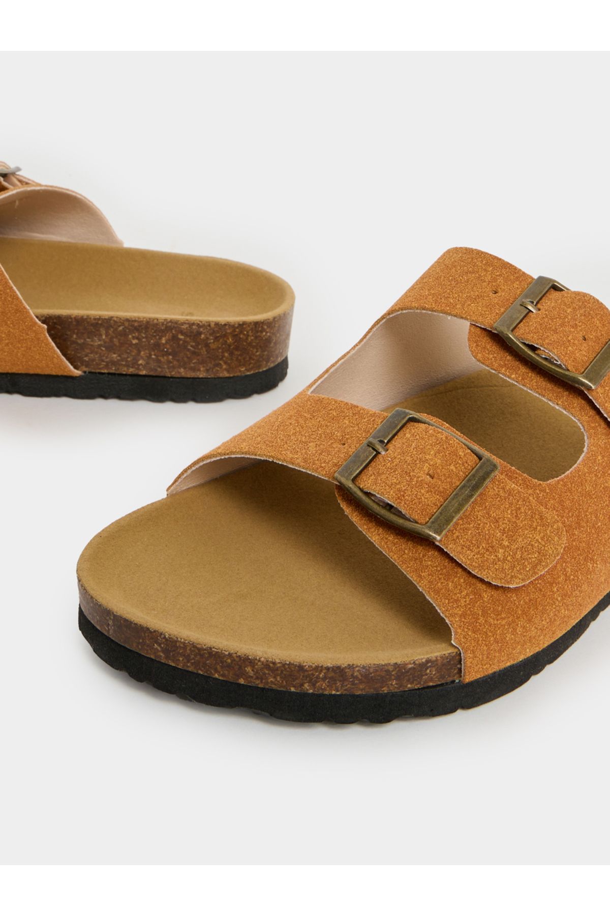 Styli-Suede Look Soft Footbed Sandals 3