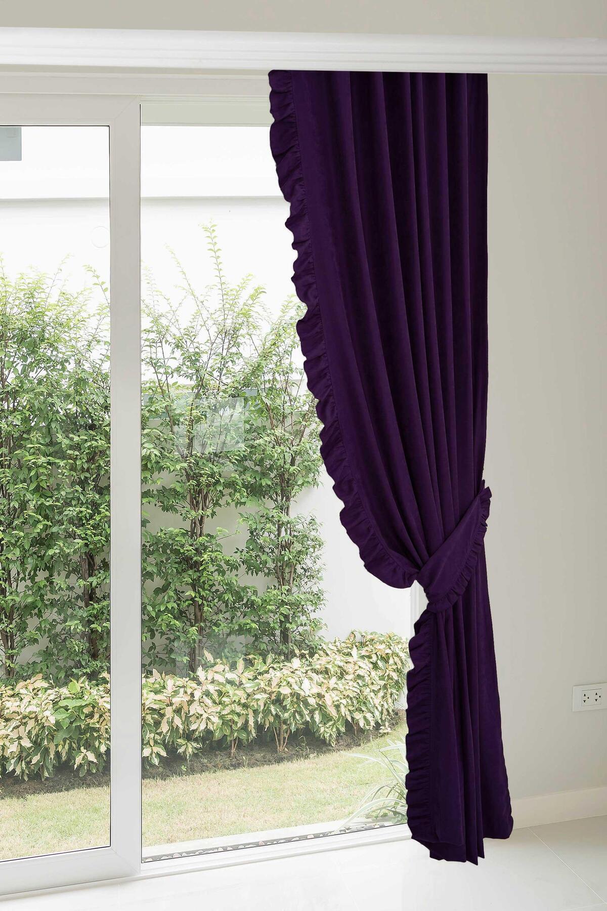 Aisha's Design-Ruffle Edge Background Curtain Right Edge245X140 Cm,Pr-2Right 3