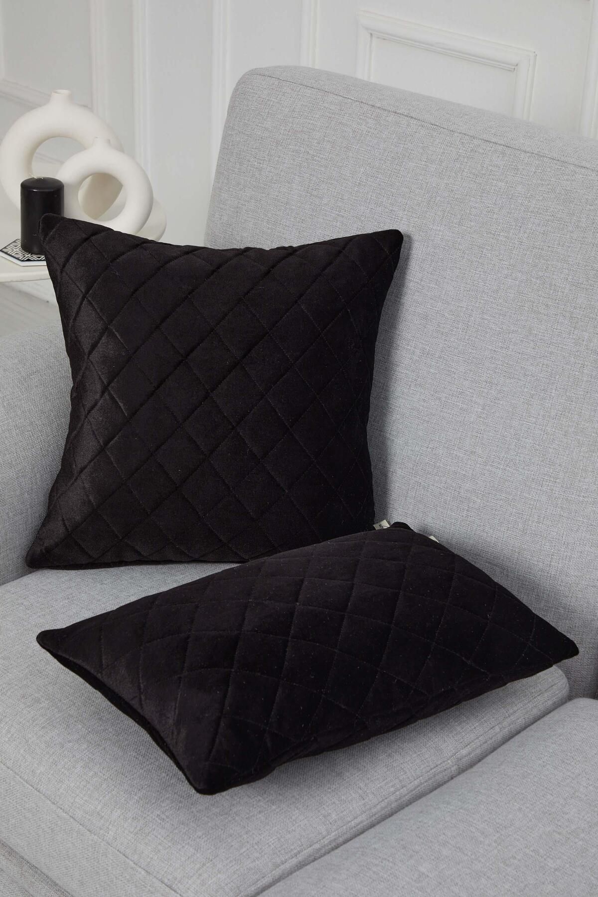 Aisha's Design-Black Velvet Throw Pillow Cover - K-329 8