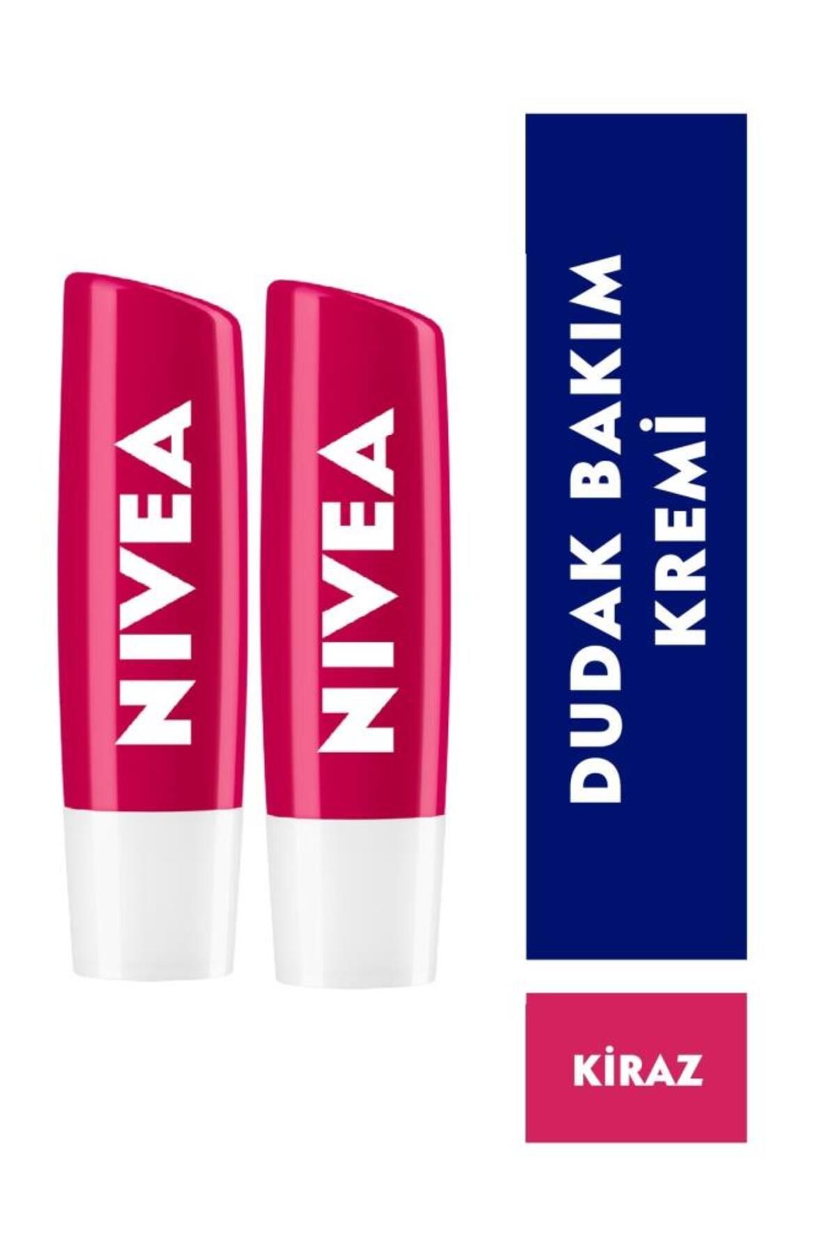 NIVEA Kiraz Dudak Bakım Kremi 4,8g X 2 Avantajlı Paket