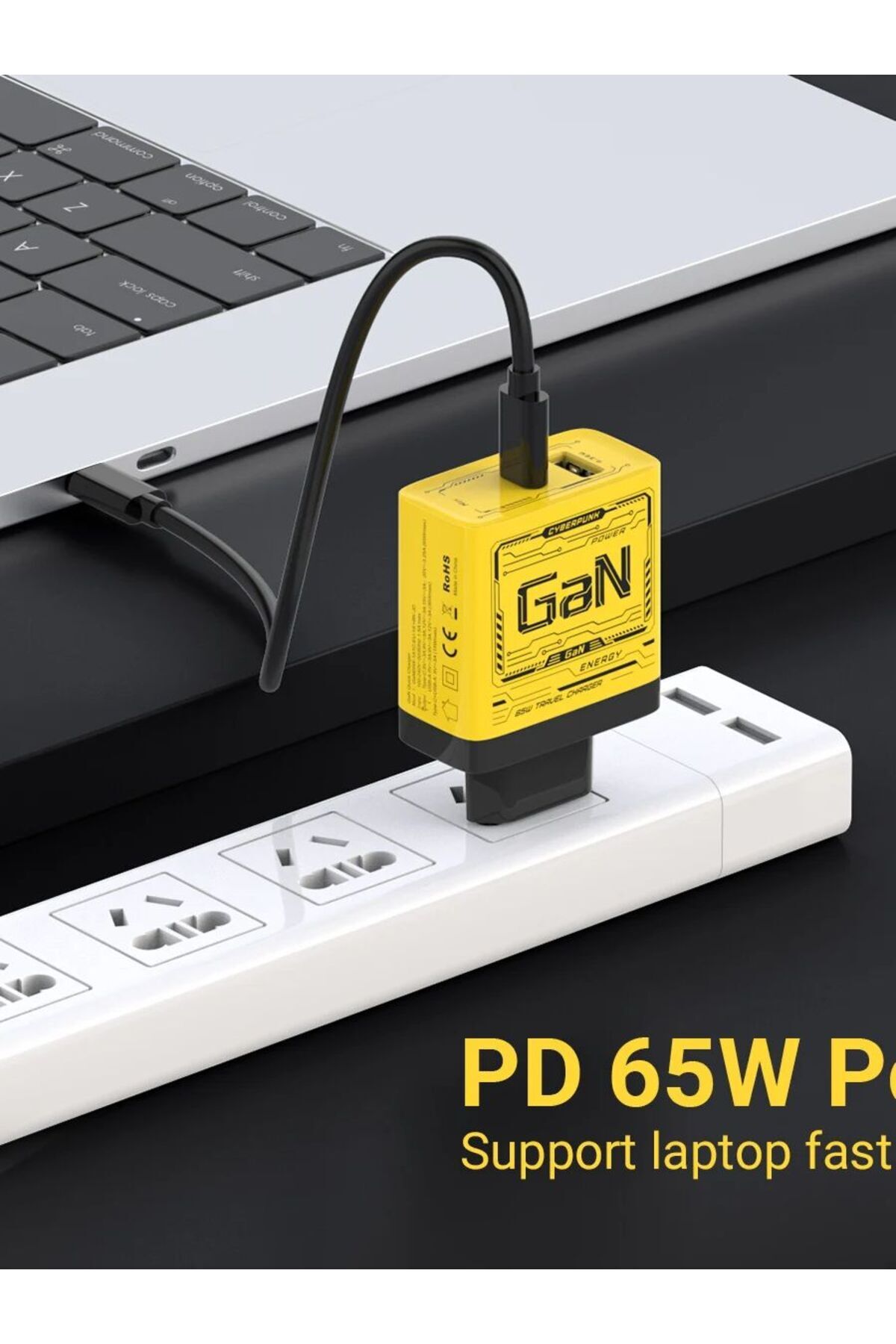 Choice-EU/US Plug PD65W GaN Fast Charger with Type-C and USB-A Interface Universal Dual Port Wall Charge... 8