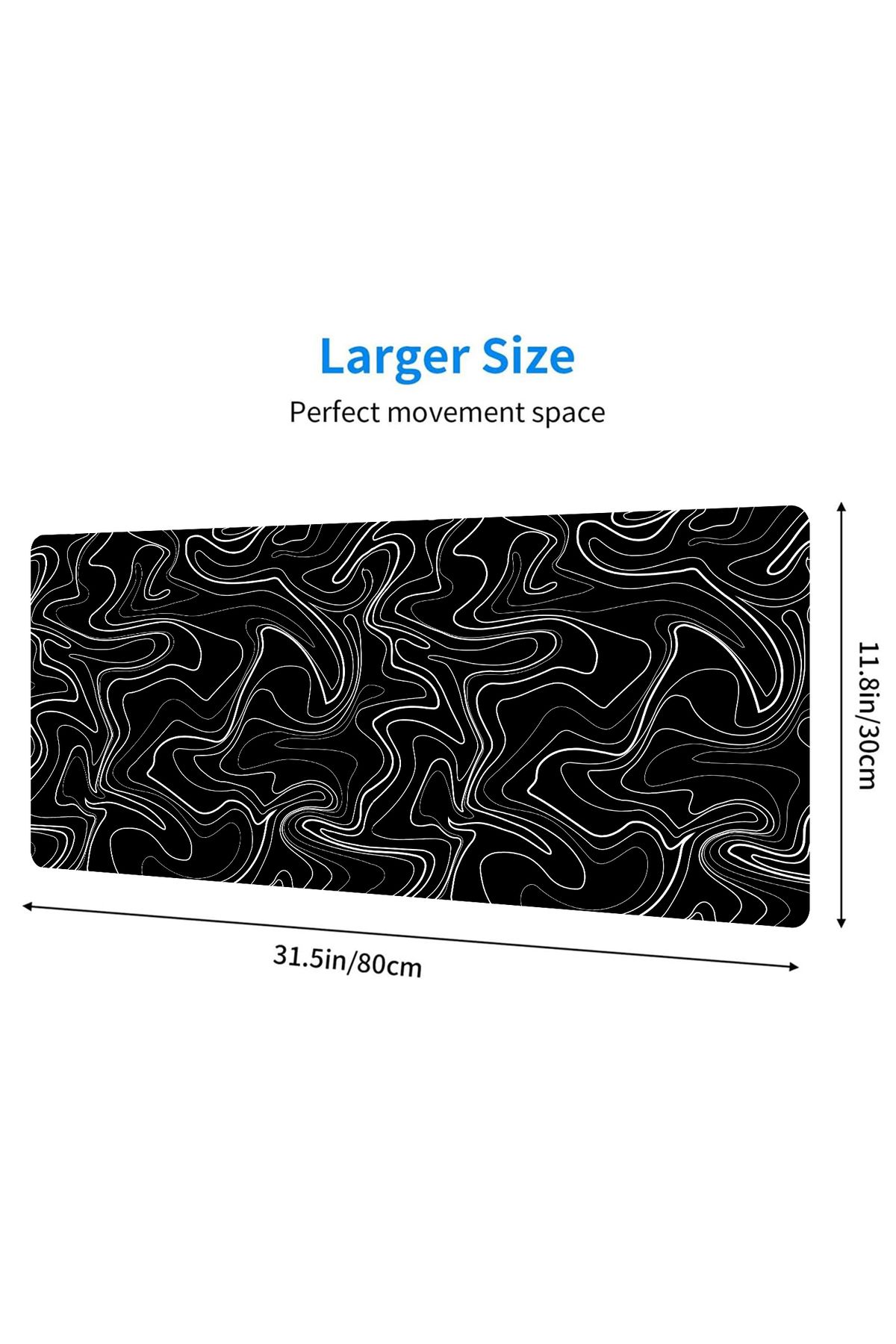Choice-Large Gaming Mouse Pad with Stitched Edges Minimalist Topographic Map Desk Mat Extended Mousepad ... 4