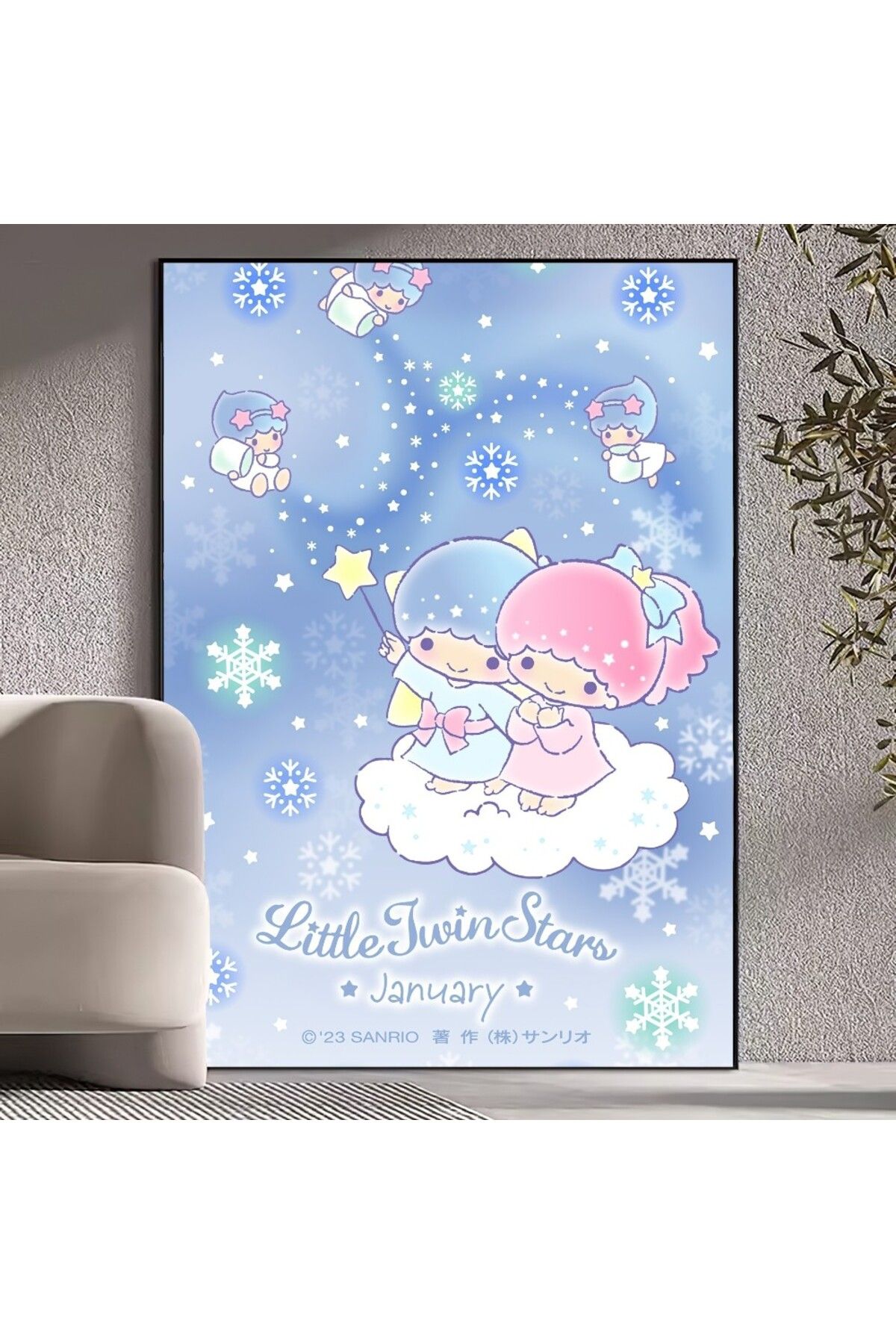 Miniso-MINISO Sanrio Little Twin Stars Poster Prints Wall Pictures Living Room Home Decoration 4
