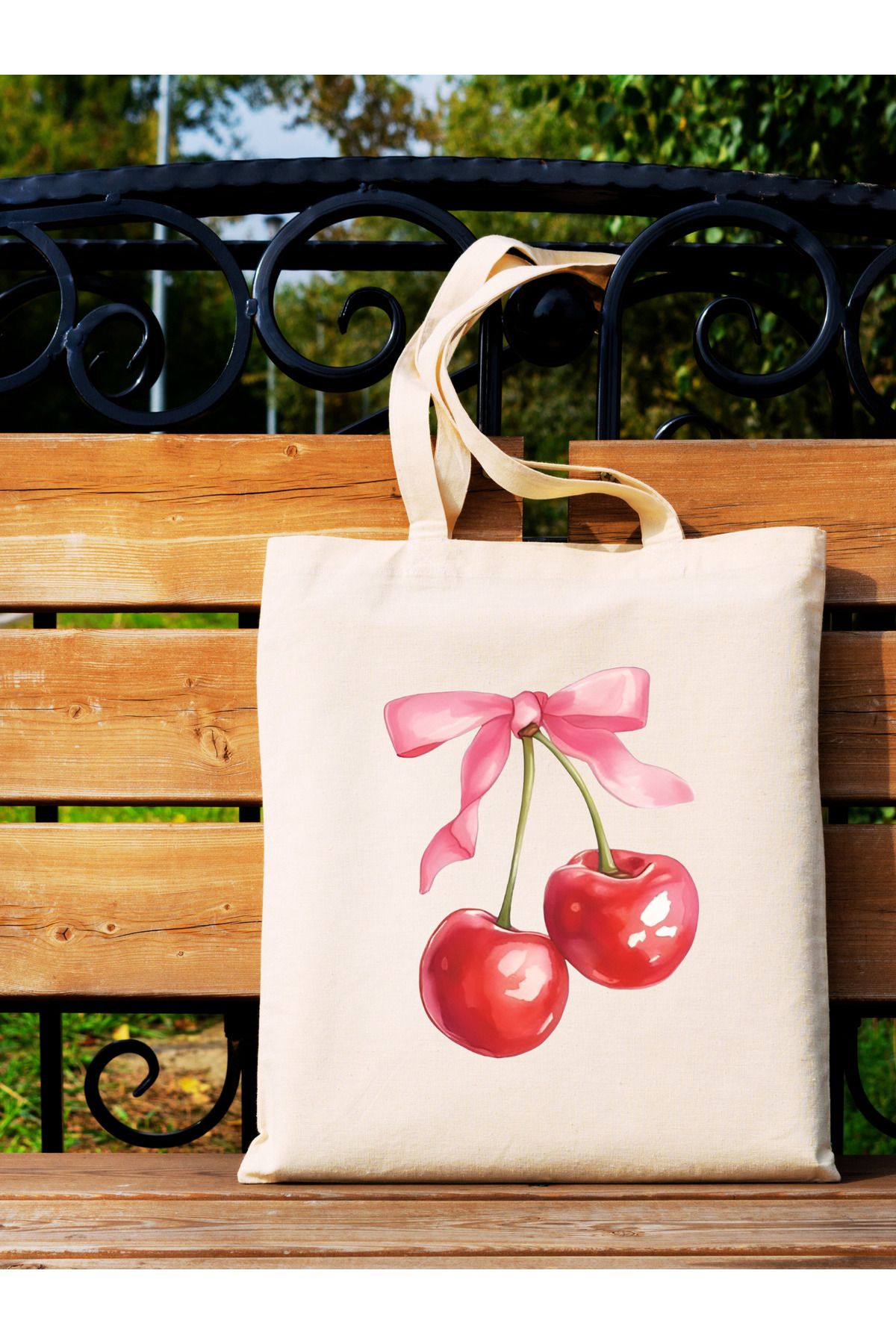 BİBANAPROMOSYON Y2K Bows Coquette Pinterest Kurdeleler Retro Unisex Bez Çanta Tote Bag