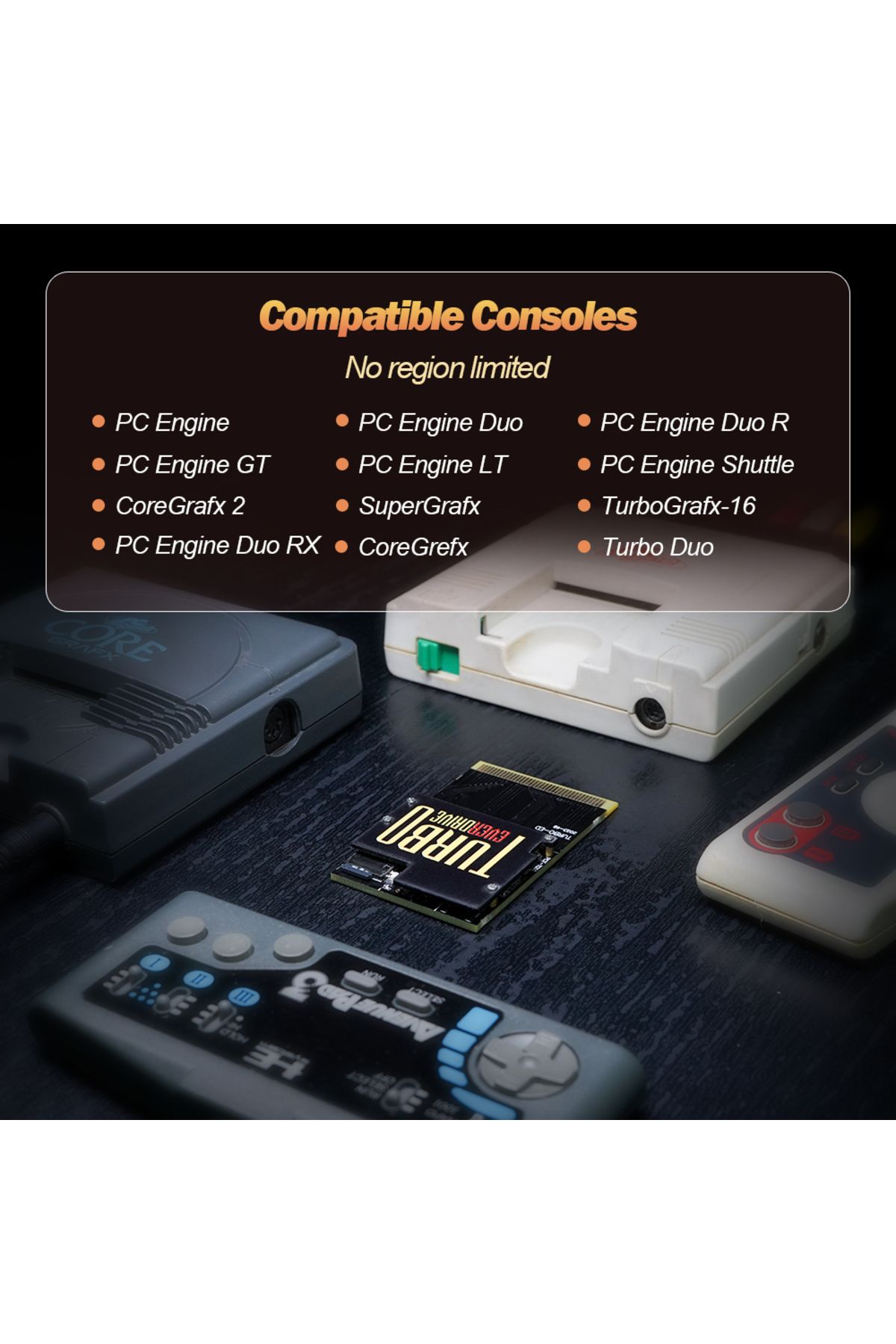 Choice-محرك أقراص فلاش لبطاقة الألعاب TURBO EVERDRIVE PCE لتخزين ملفات ألعاب NTSC / PAL لـ PC-Engine T... 4